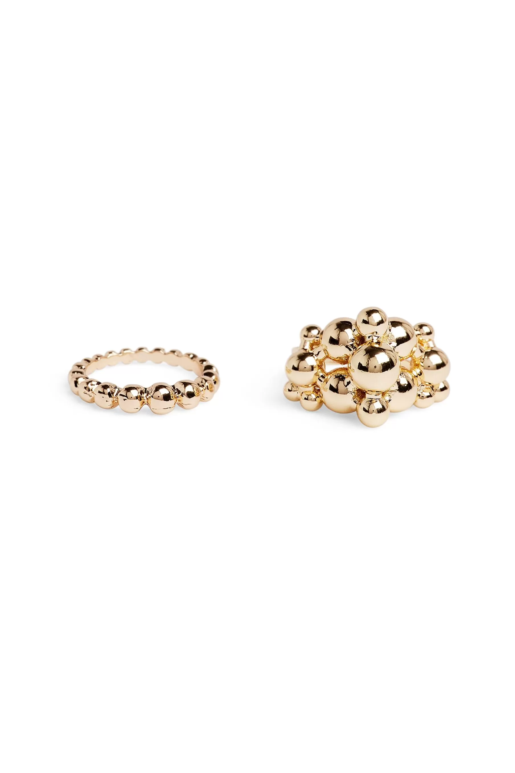 NA-KD 2-pack Bubble Chunk Rings Gold