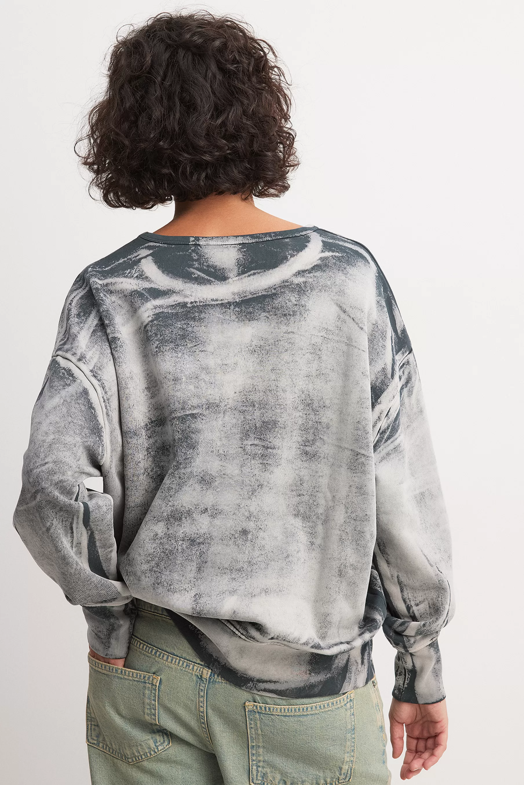 NA-KD Acid Wash Sweatshirt Grey