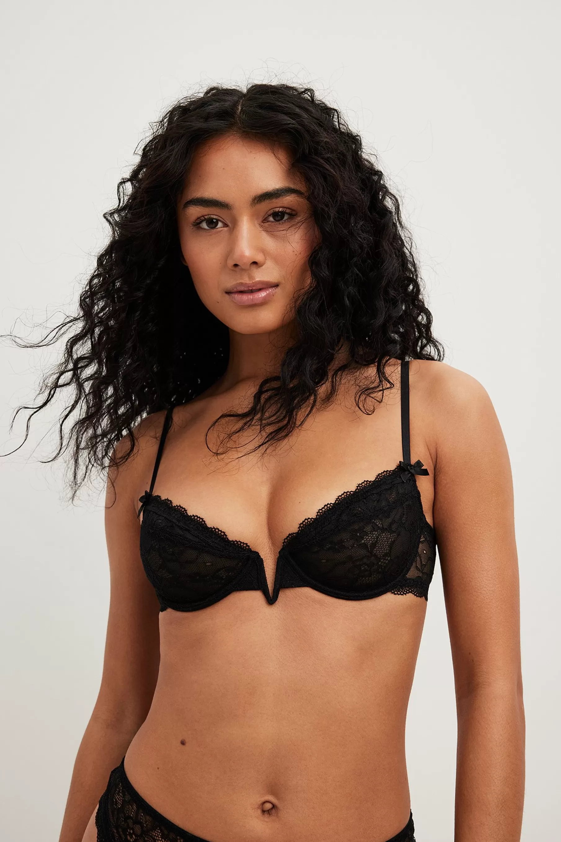 NA-KD All Lace Wire Bra Black