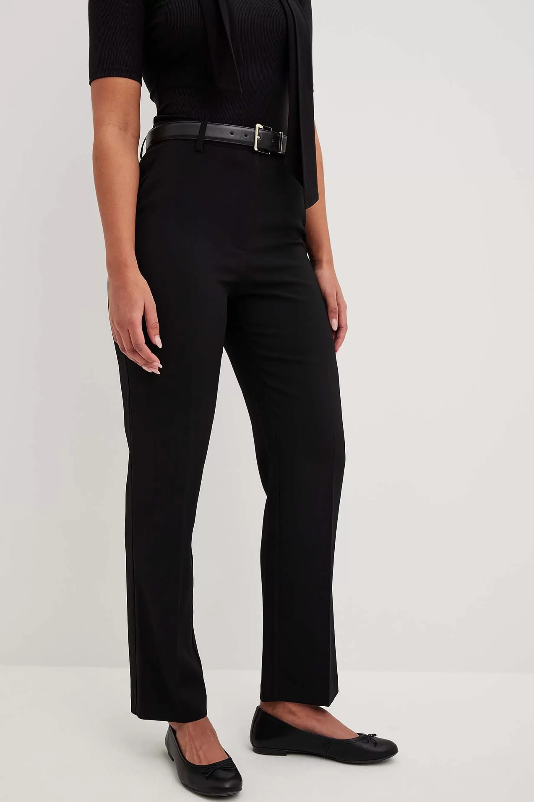 NA-KD Ankle Length High Waist Suit Pants Black