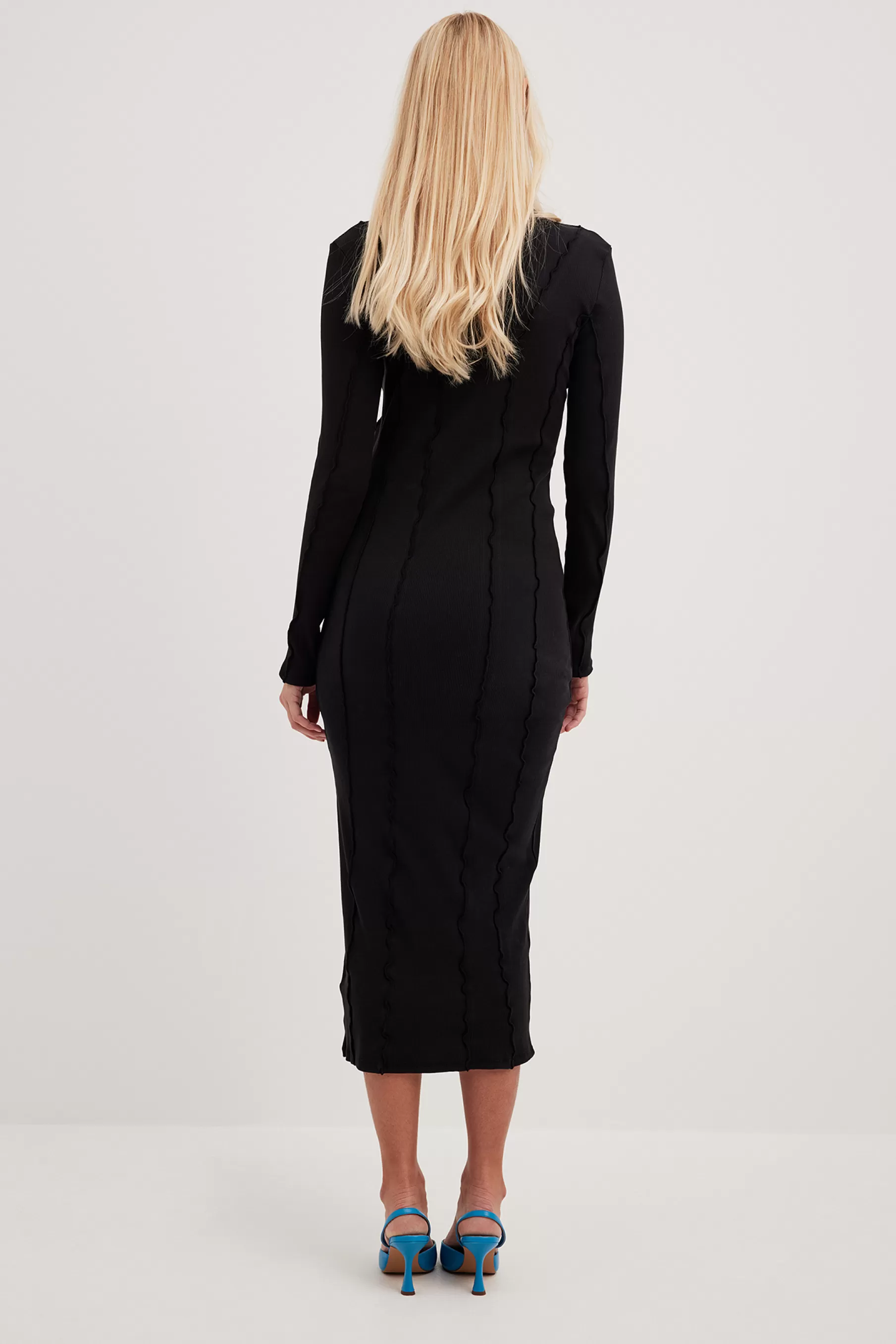 NA-KD Babylock Detailed Midi Dress Black