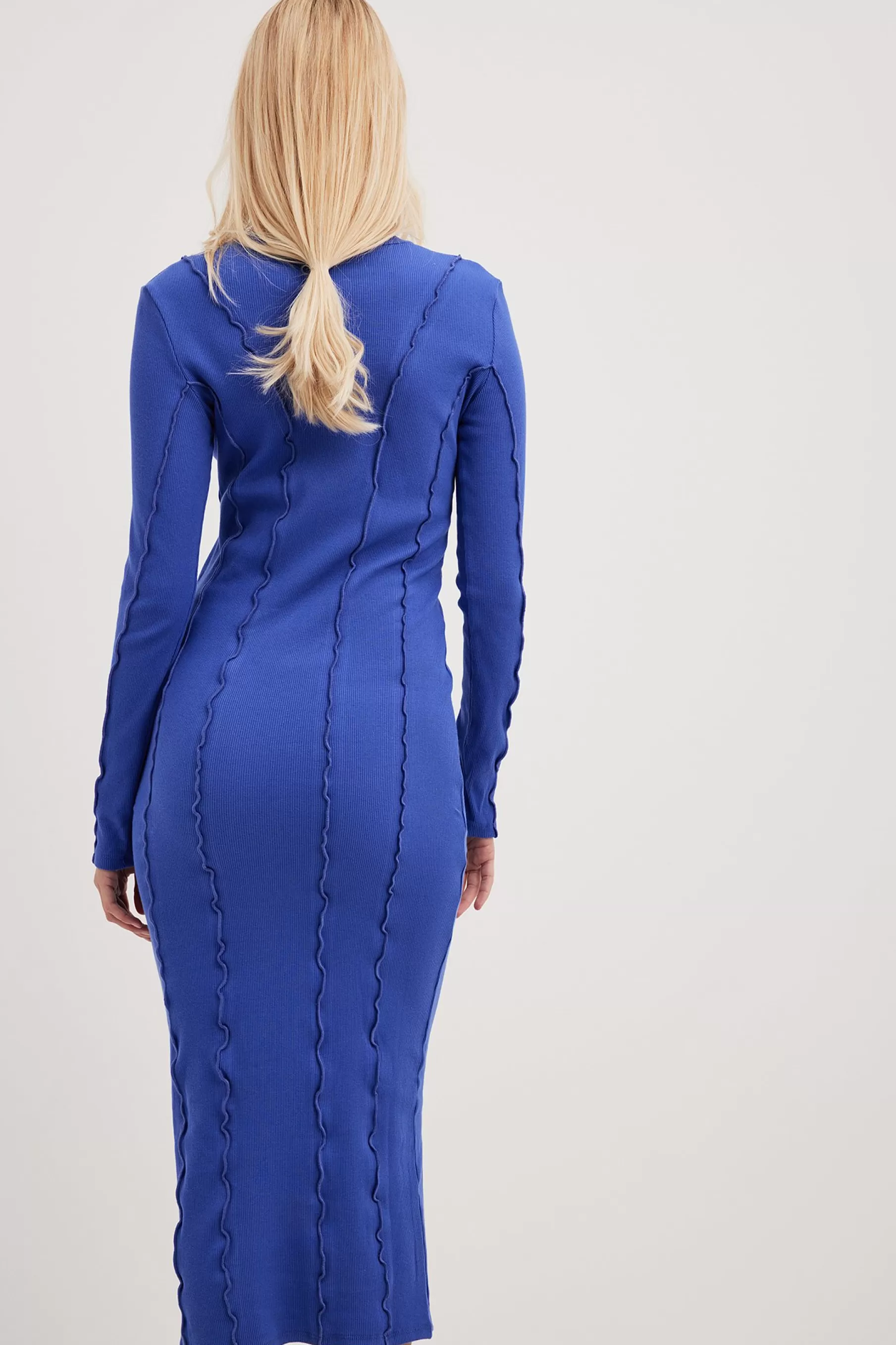 NA-KD Babylock Detailed Midi Dress Blue