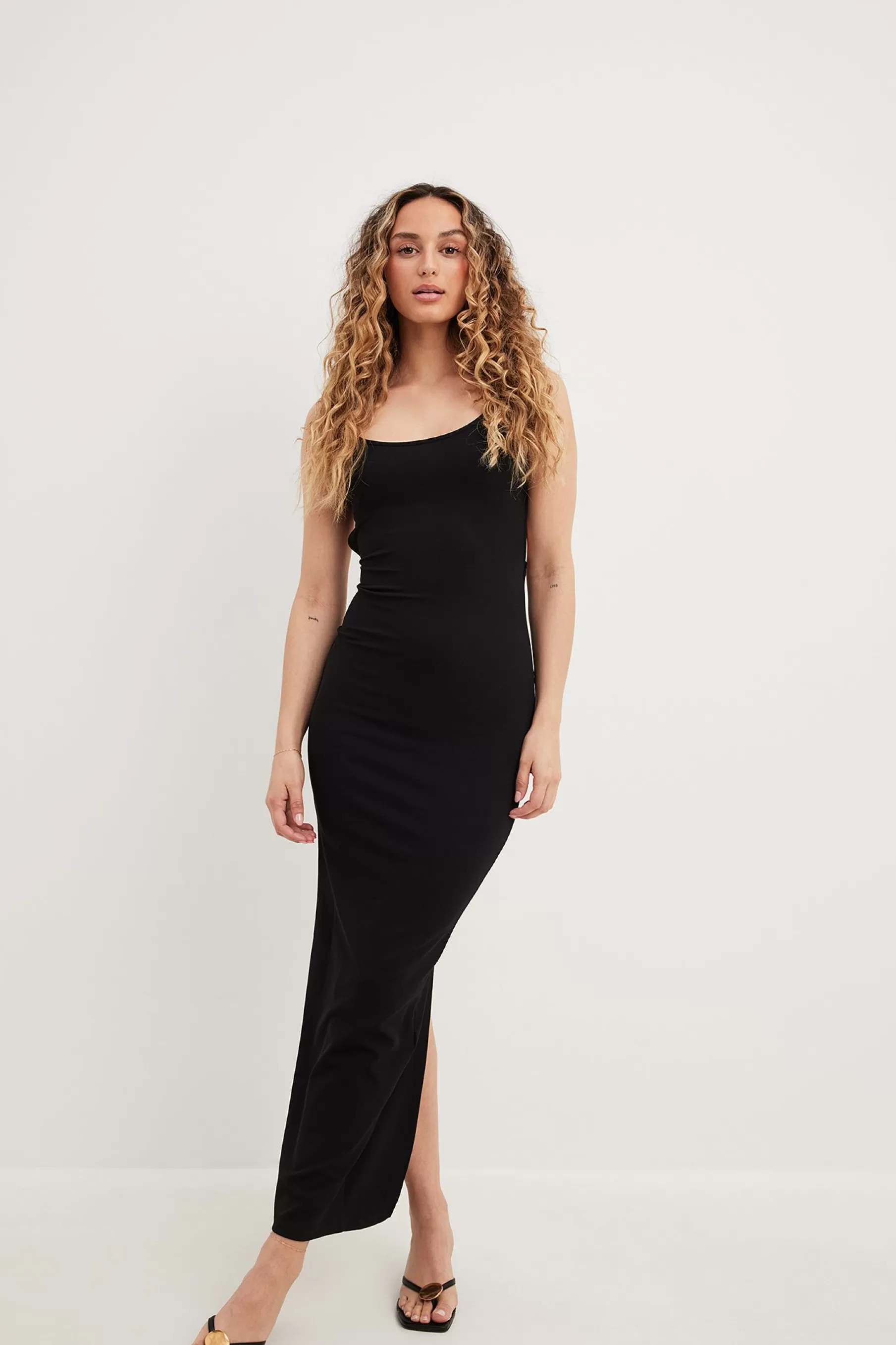 NA-KD Back Detailed Maxi Dress Black