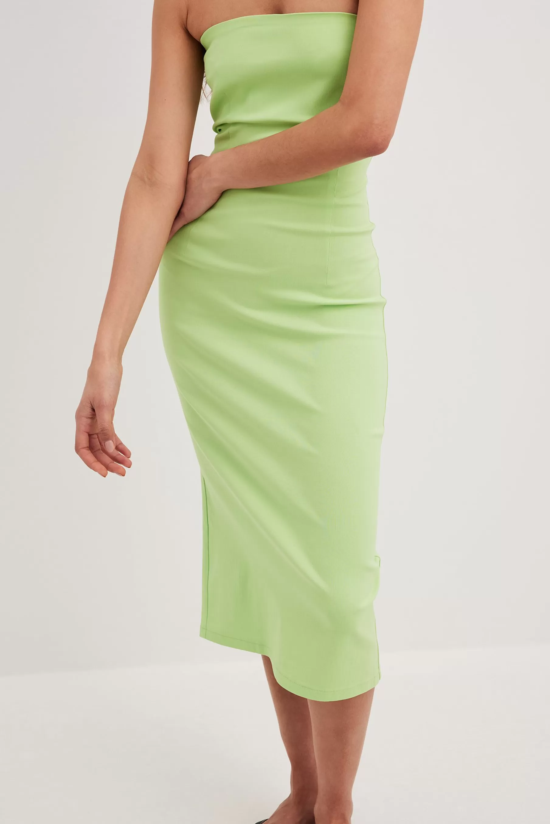 NA-KD Bandeau Bodycon Dress Green