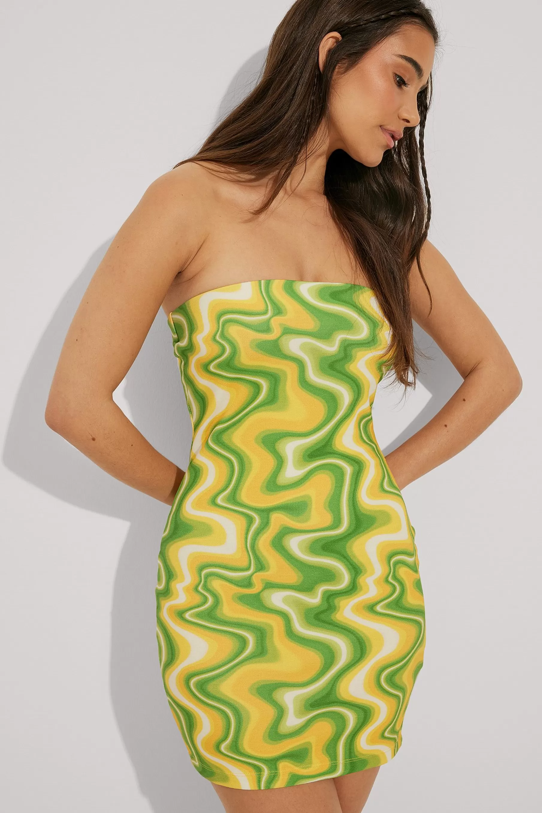 NA-KD Bandeau Mini Dress Multicolor