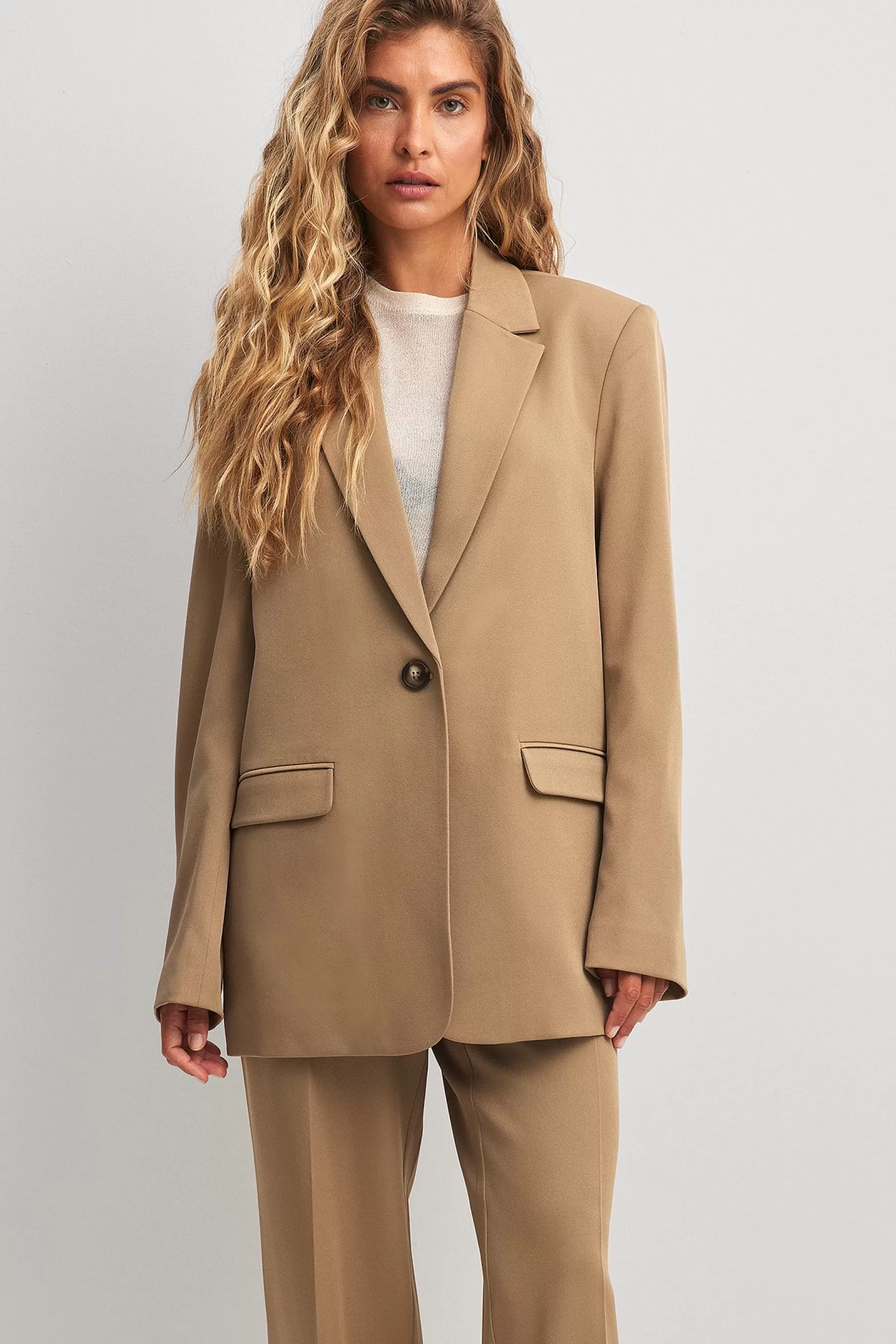 NA-KD Basic Blazer Beige