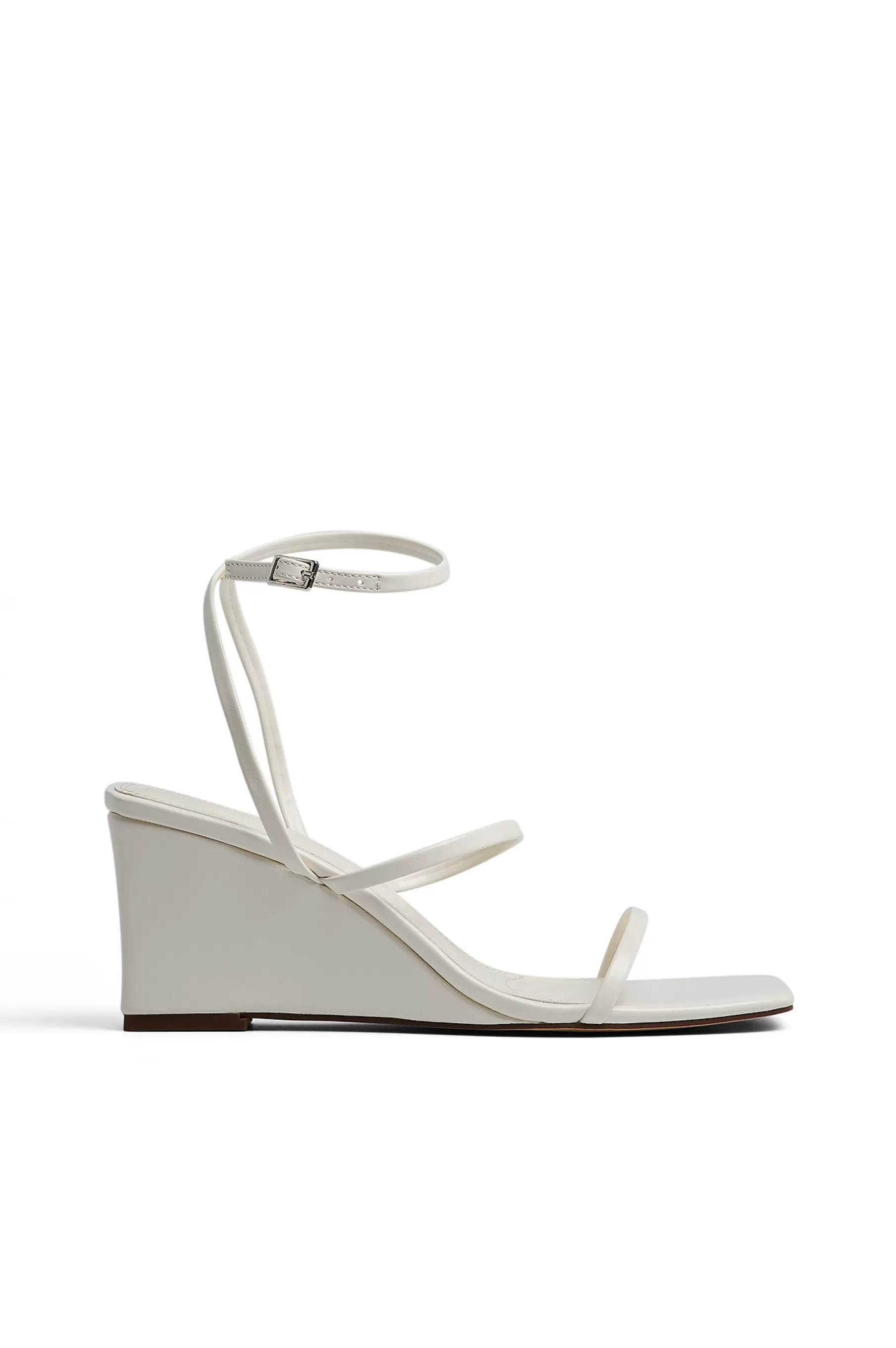 NA-KD Basic Strappy Wedge Heels Offwhite