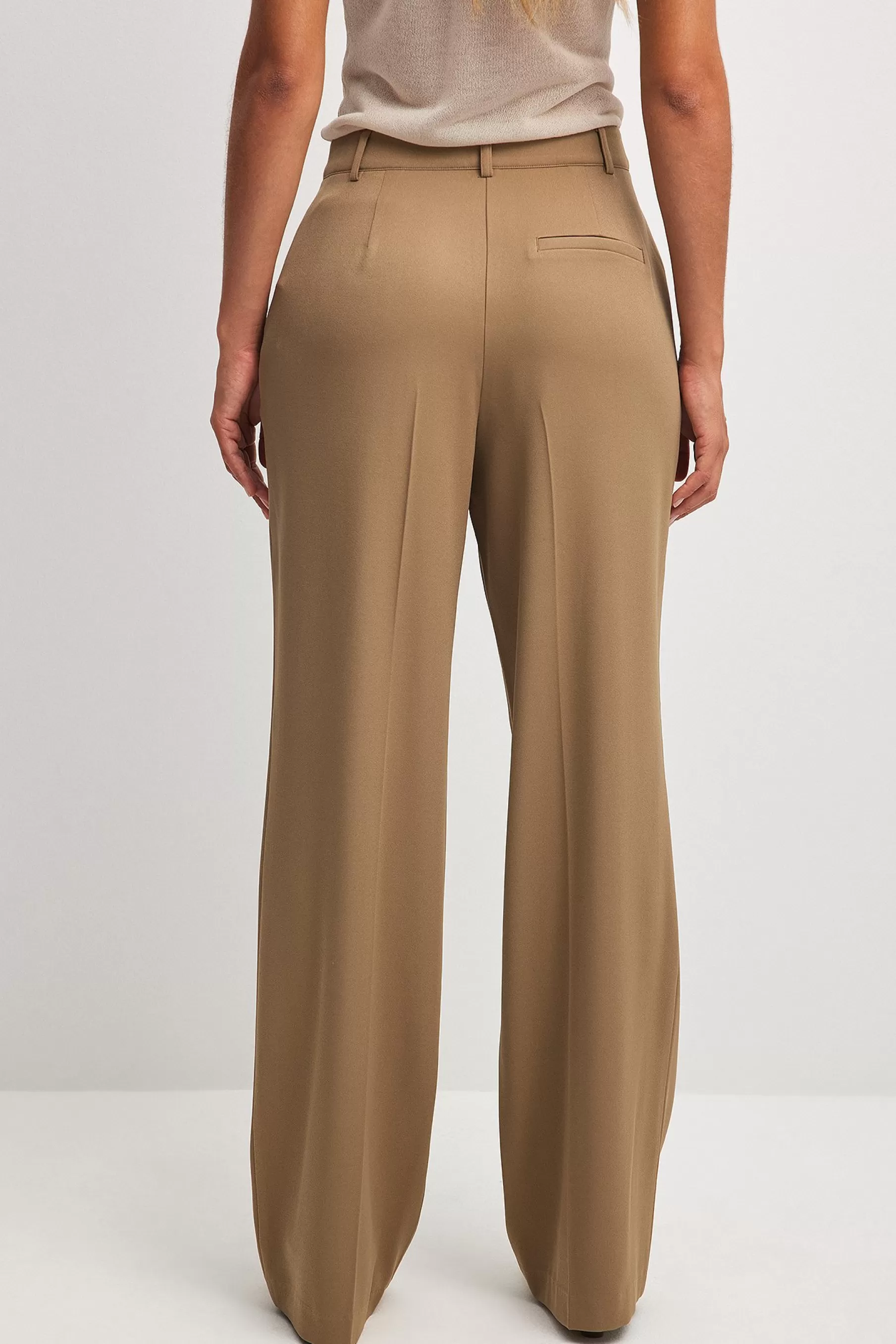 NA-KD Basic Suit Pants Beige