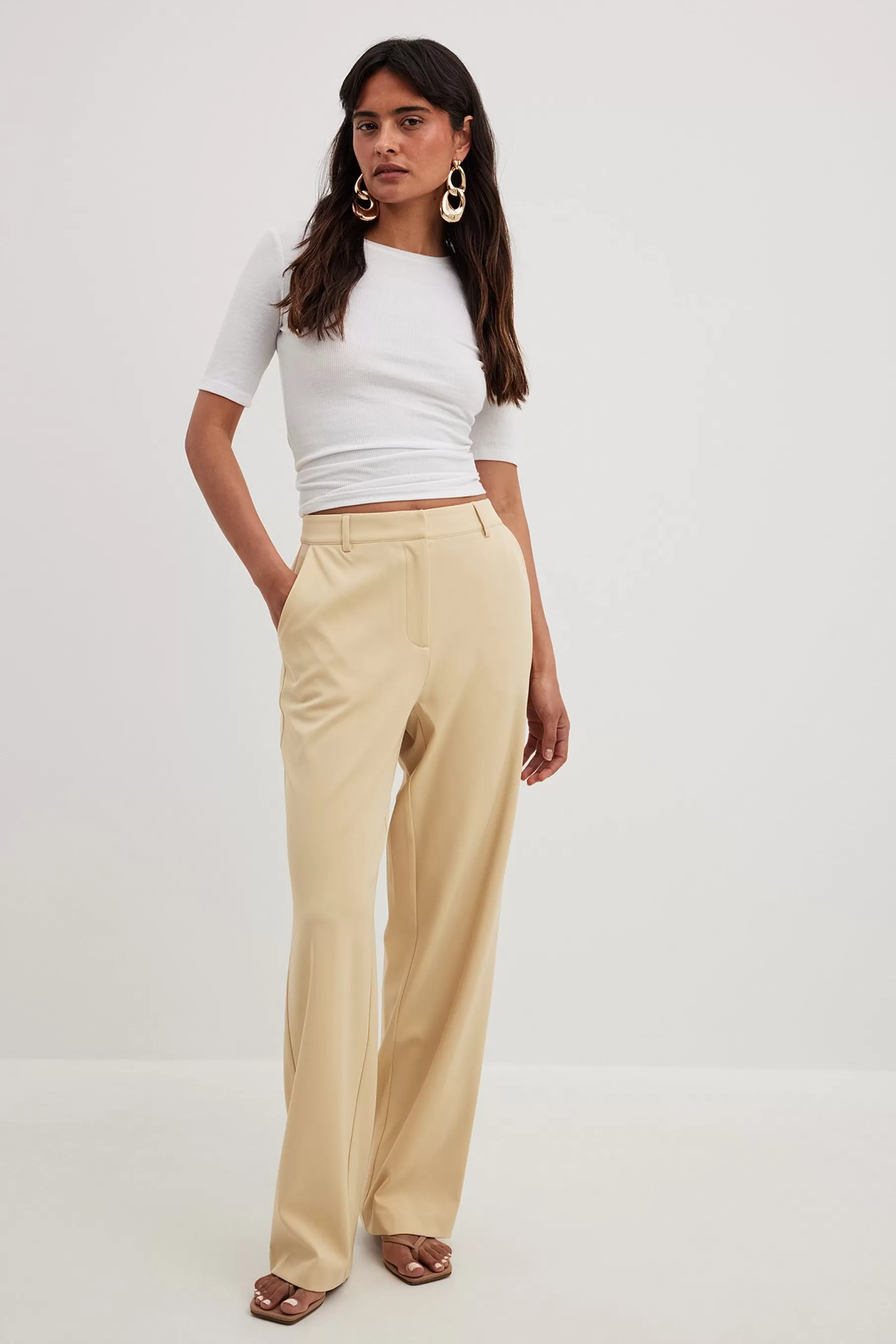 NA-KD Basic Suit Pants Yellow