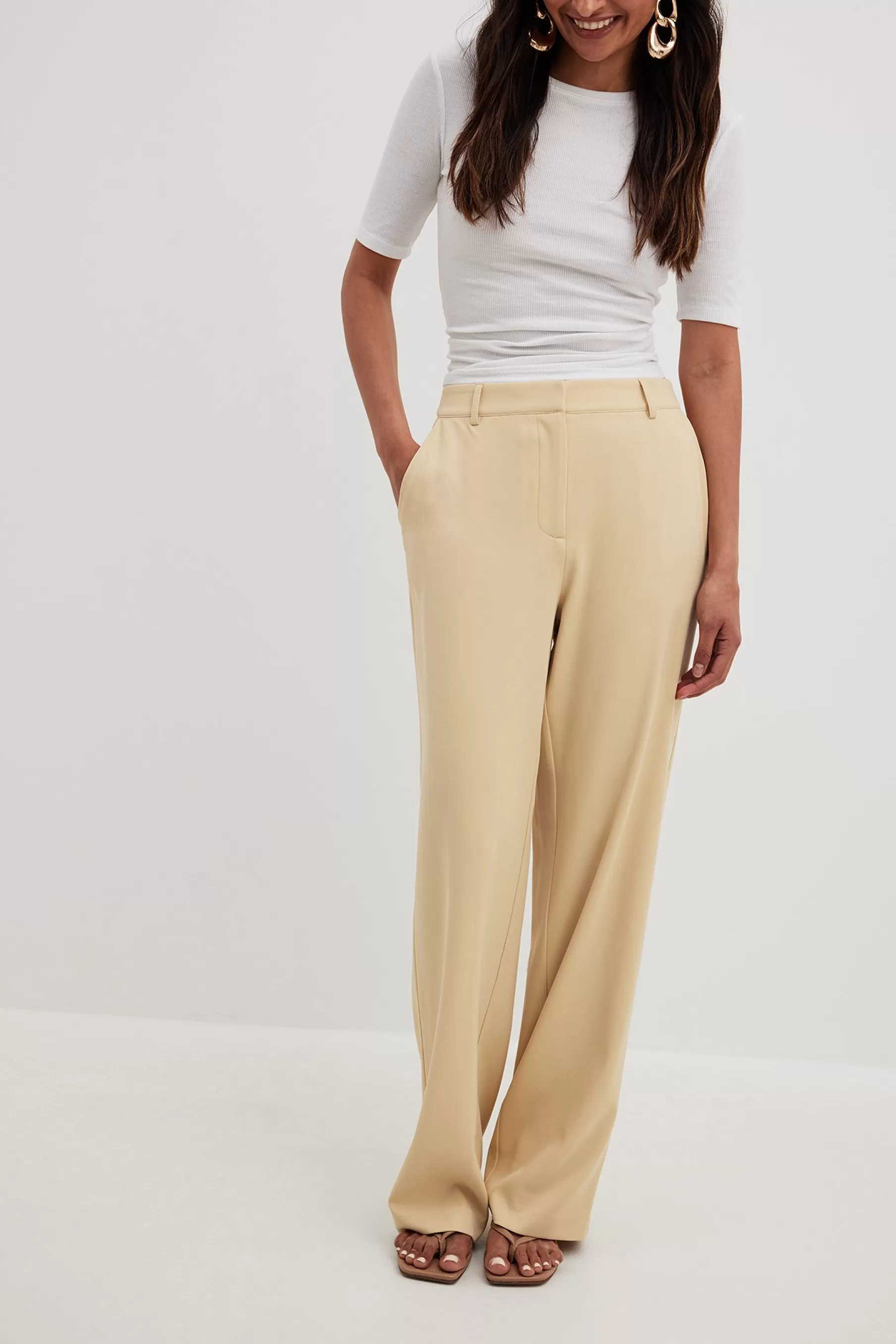 NA-KD Basic Suit Pants Yellow