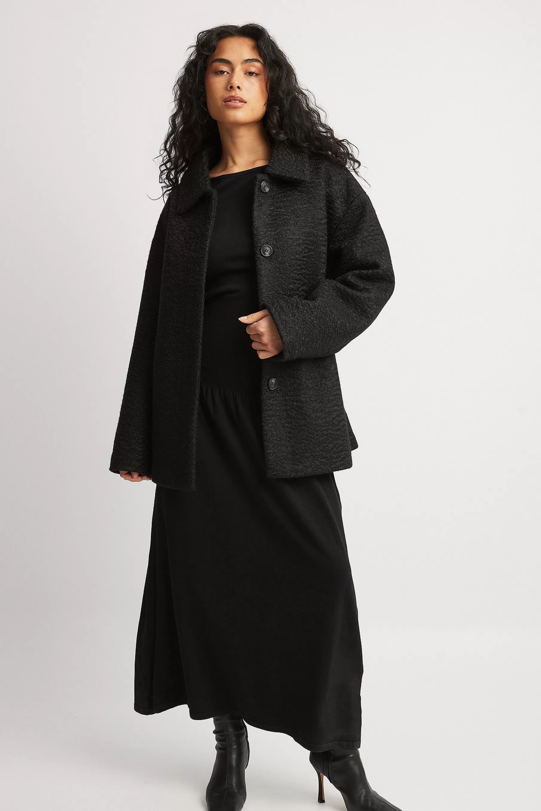 NA-KD Belted Structured Jacket Black