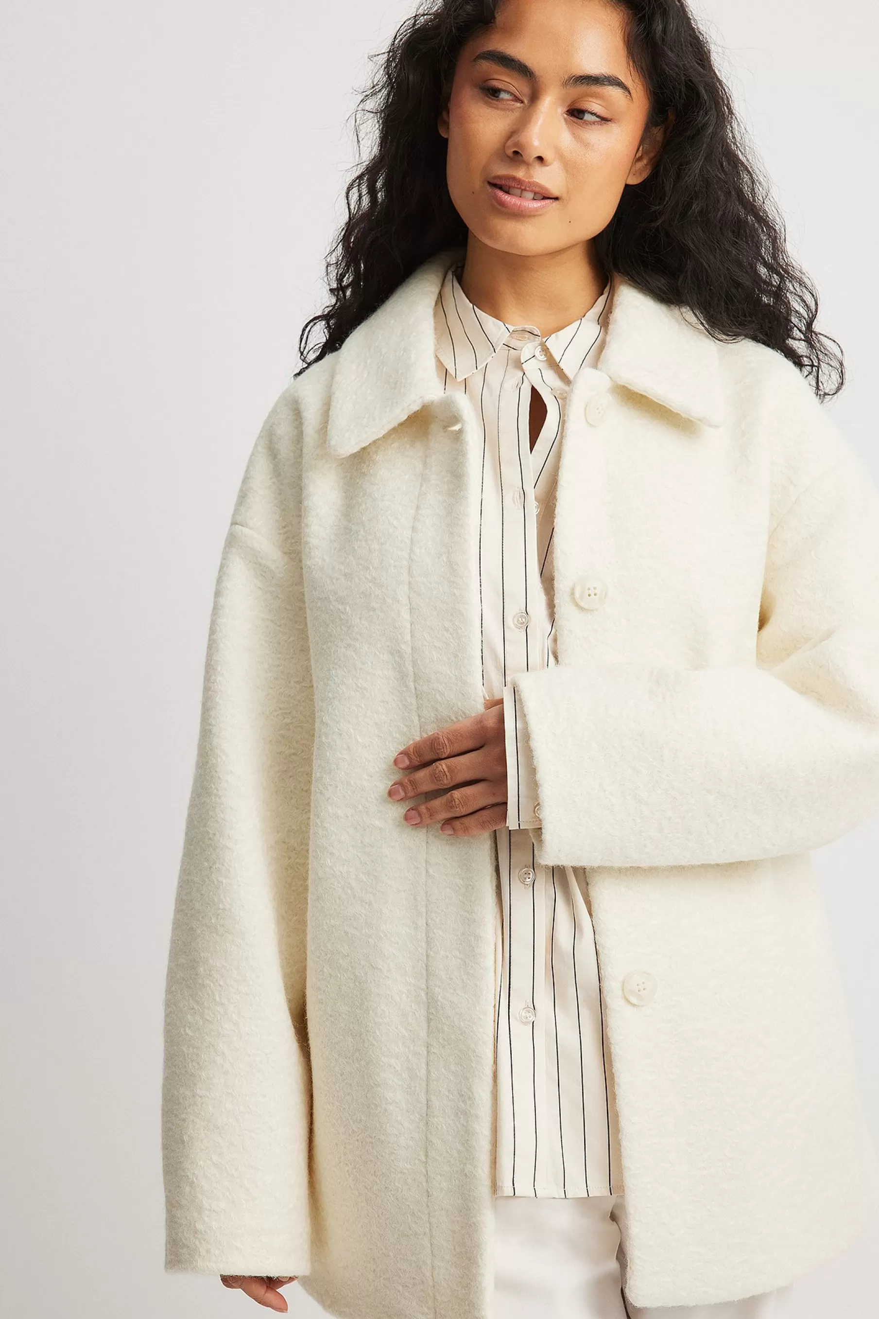 NA-KD Belted Structured Jacket Offwhite