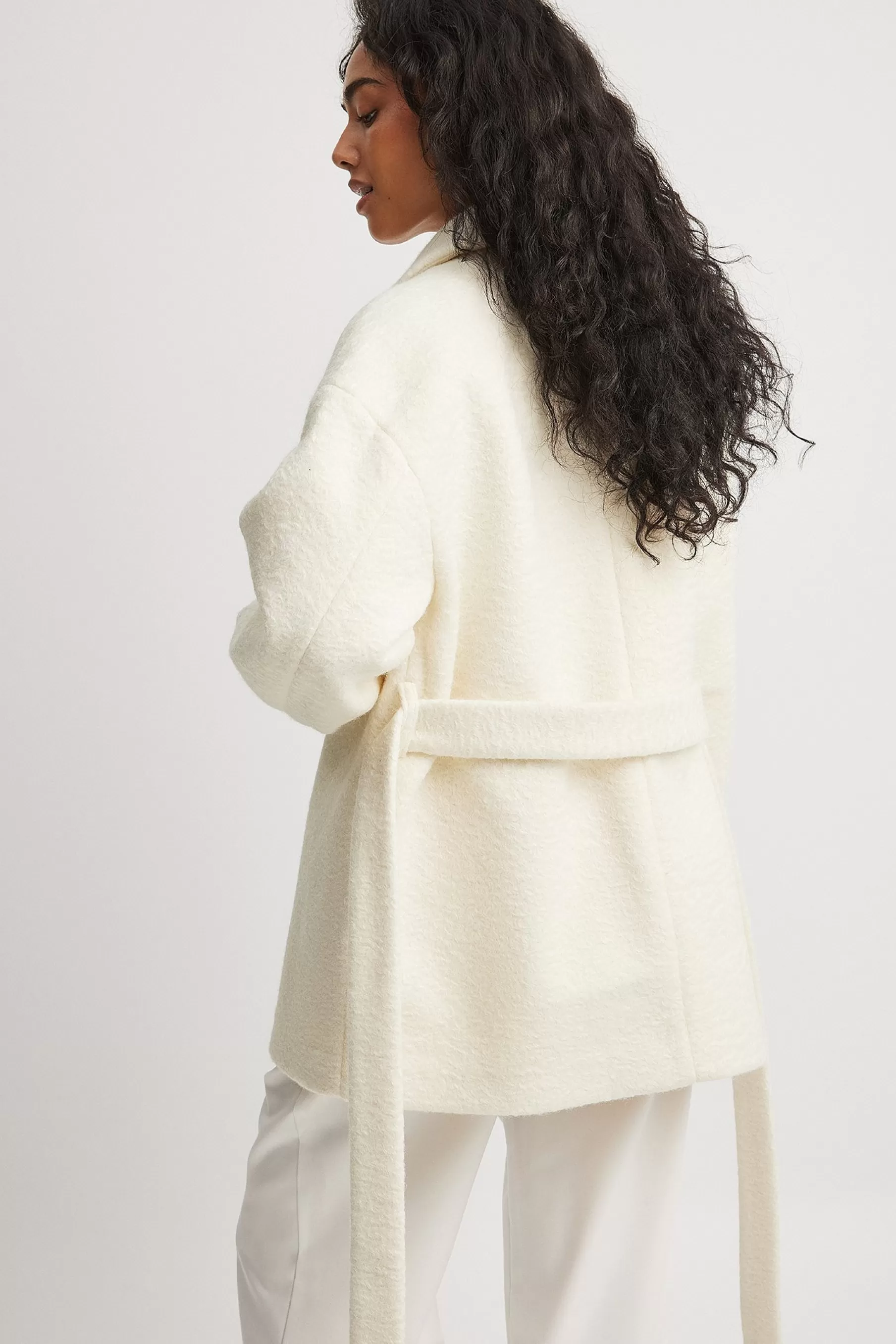 NA-KD Belted Structured Jacket Offwhite