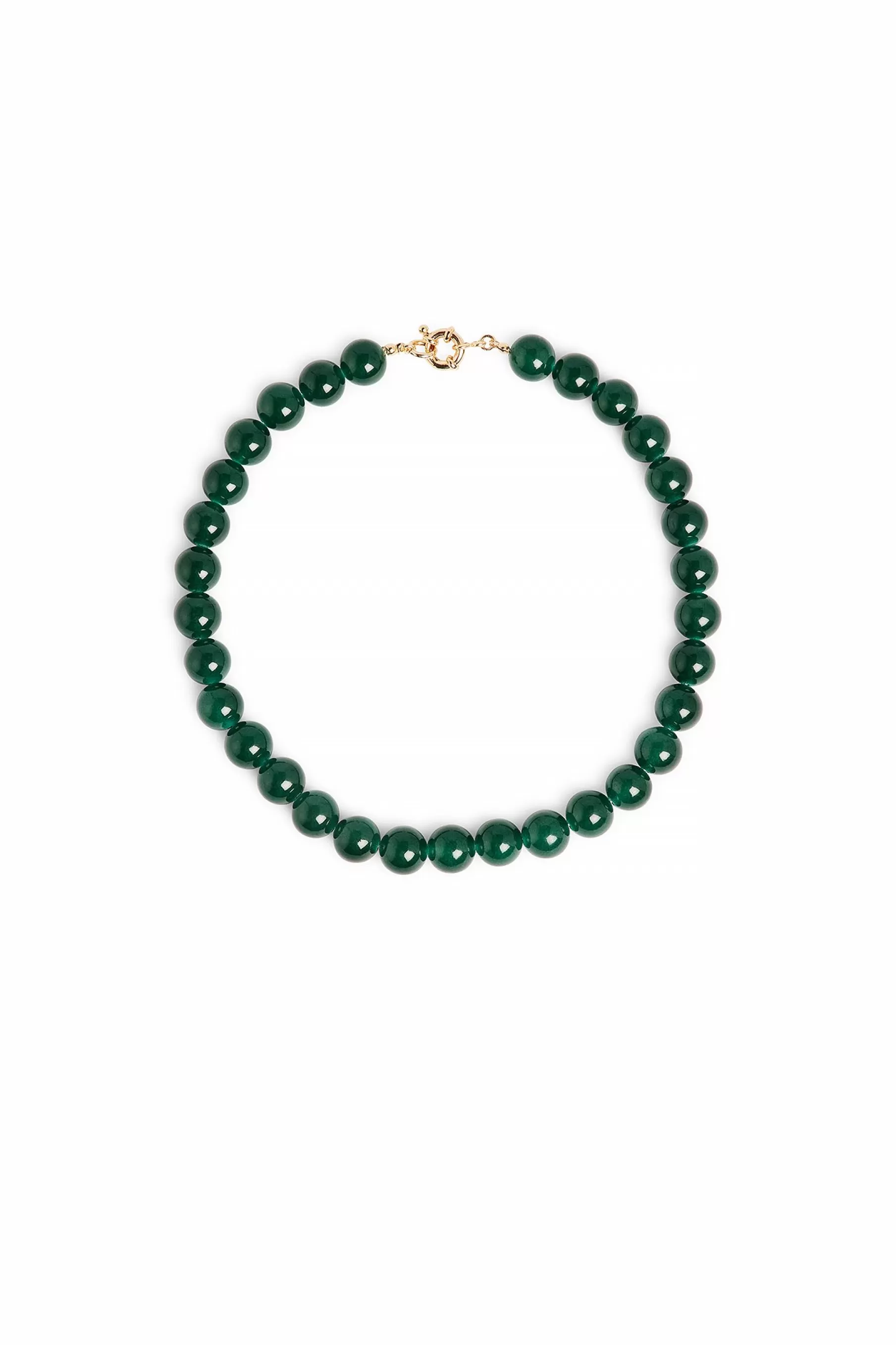 NA-KD Big Stone Bead Necklace Green