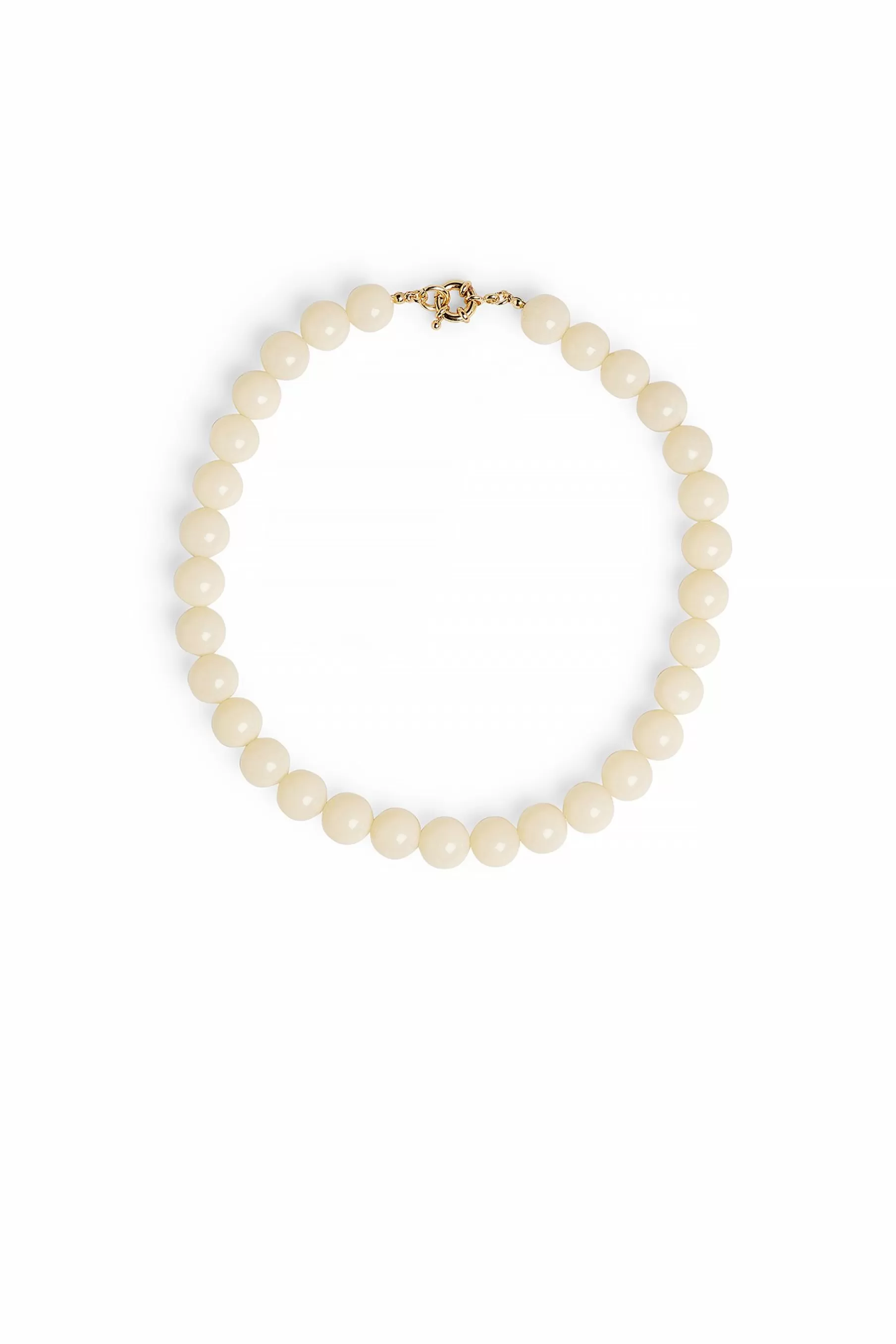 NA-KD Big Stone Bead Necklace Offwhite