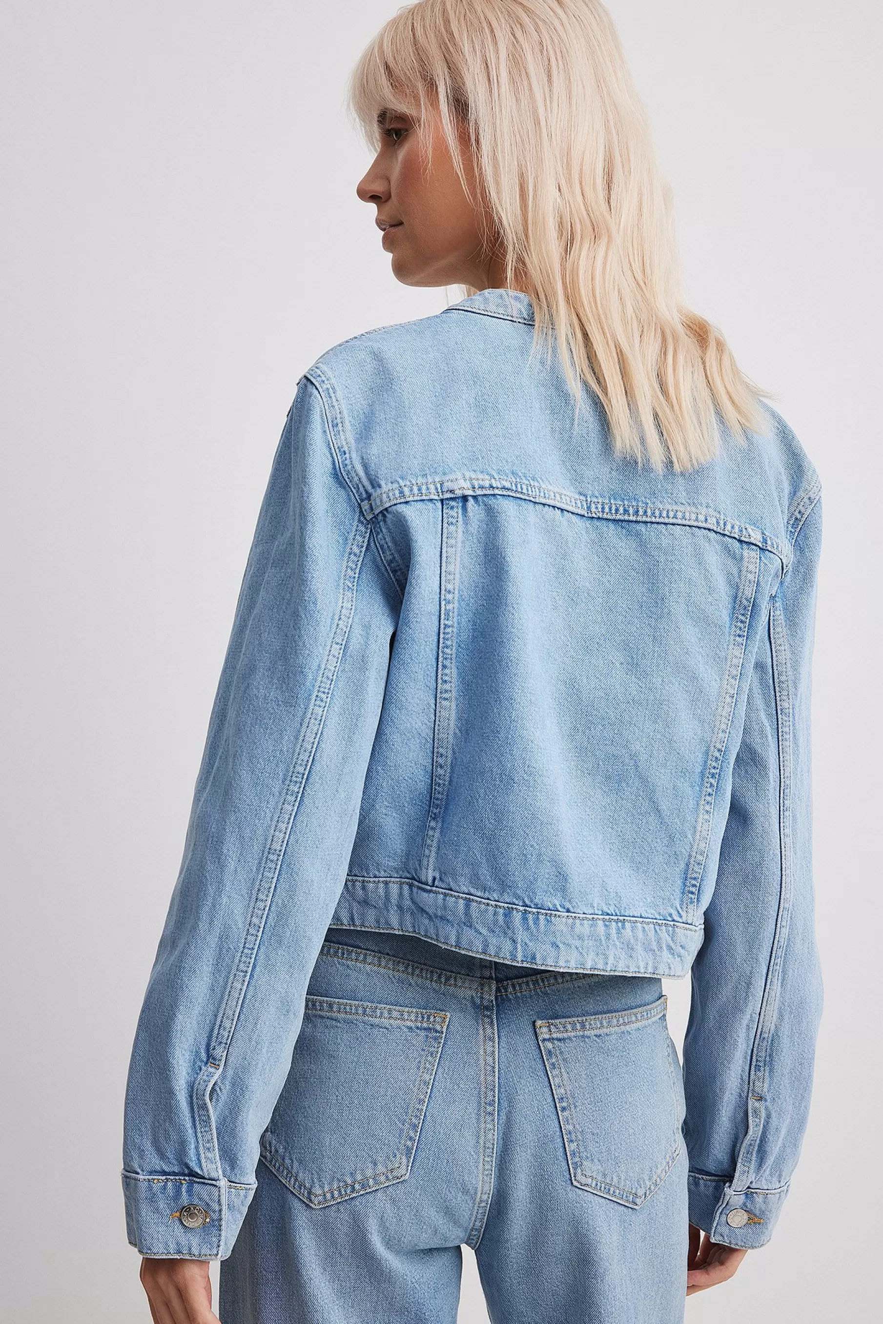 NA-KD Biker Denim Jacket Blue