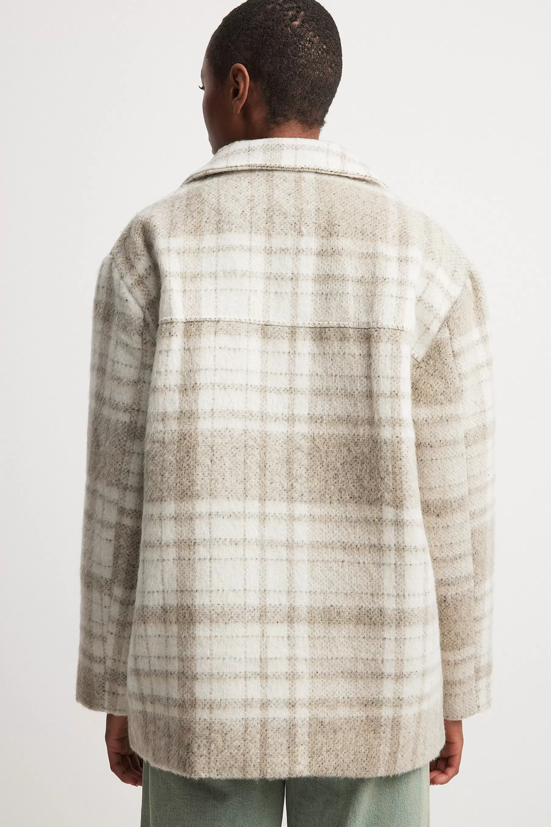 NA-KD Brushed Checked Chest Pocket Jacket Checkered