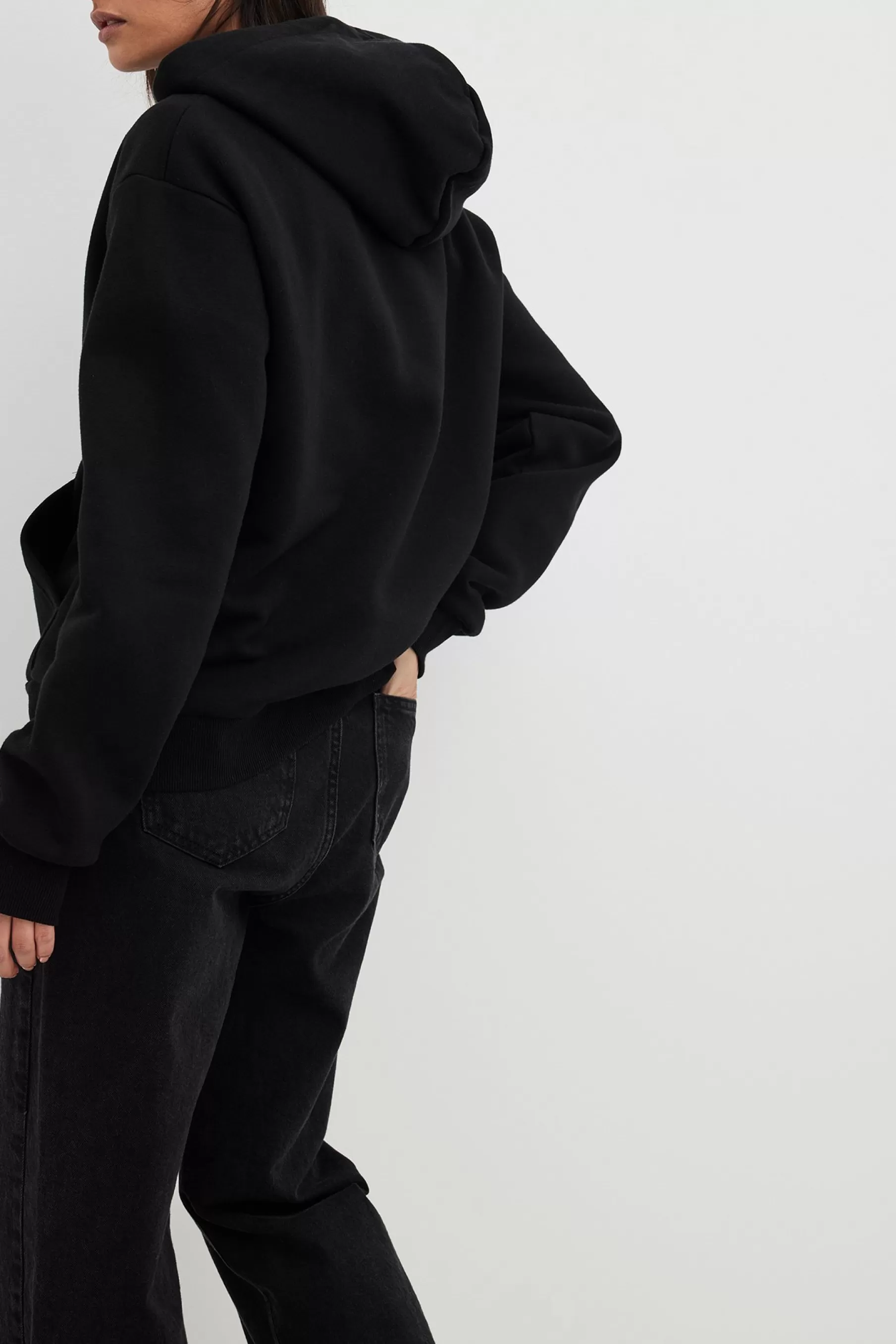 NA-KD Brushed Hoodie Black