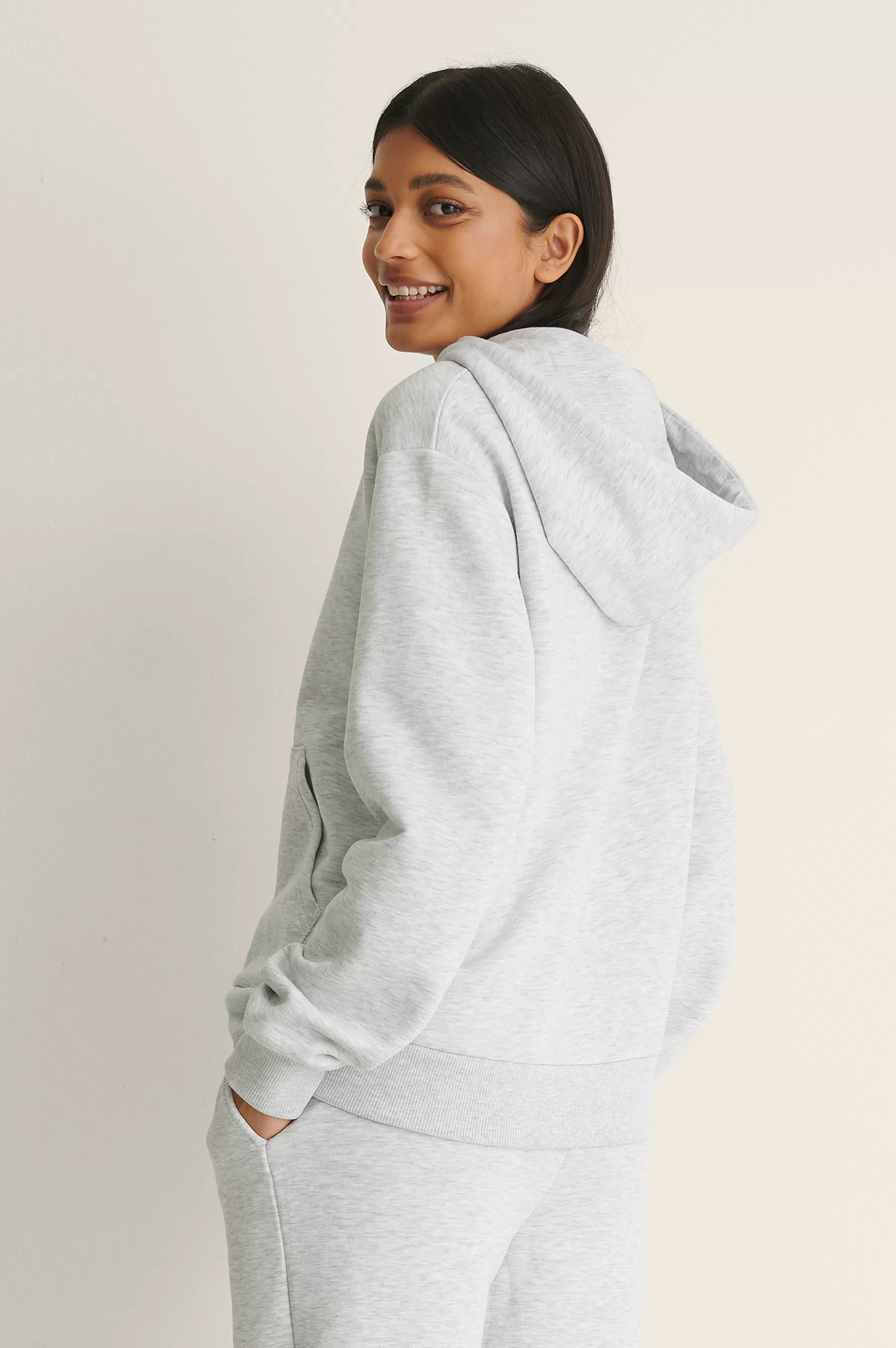 NA-KD Brushed Hoodie Grey