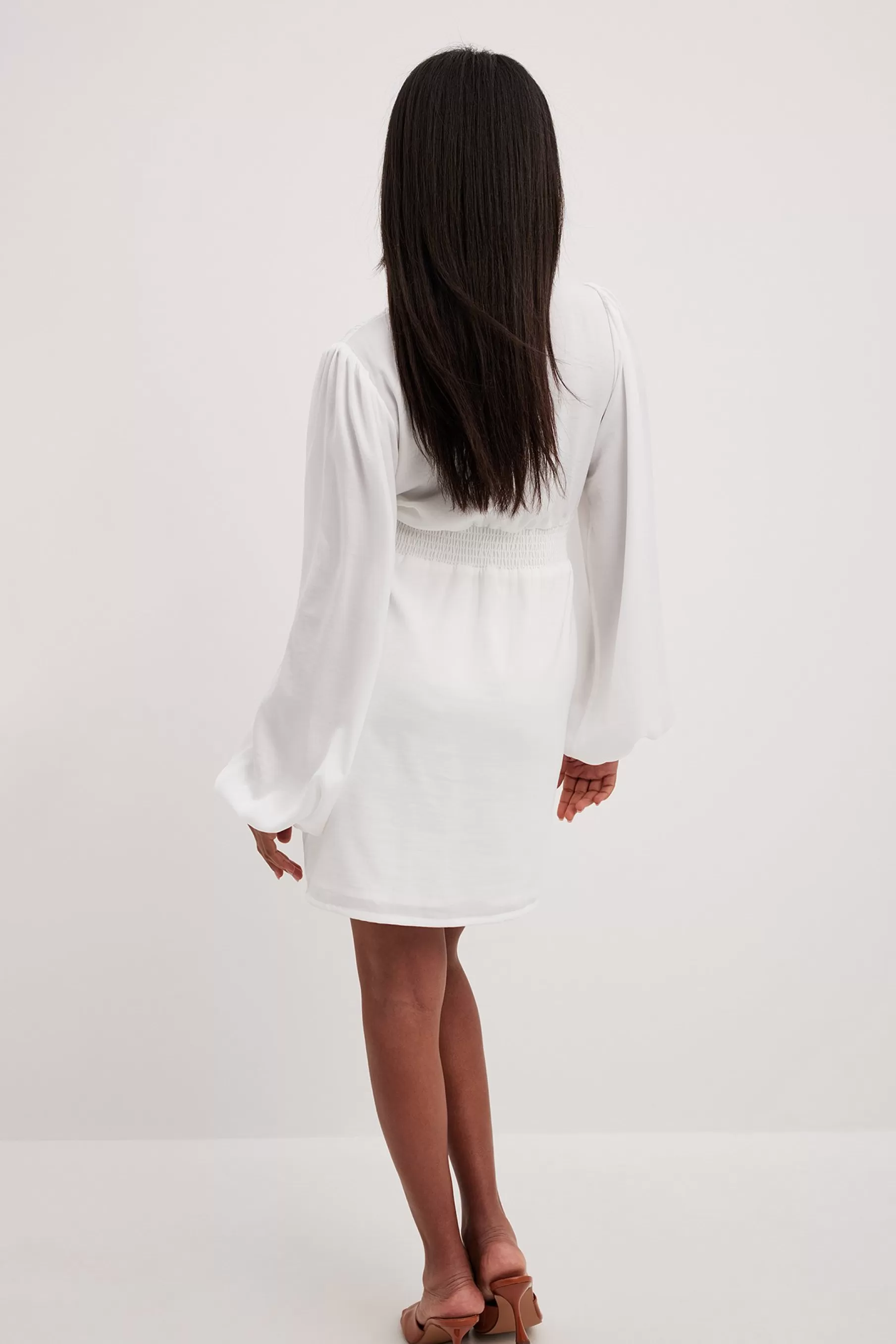 NA-KD Button Front Detail Mini Dress White