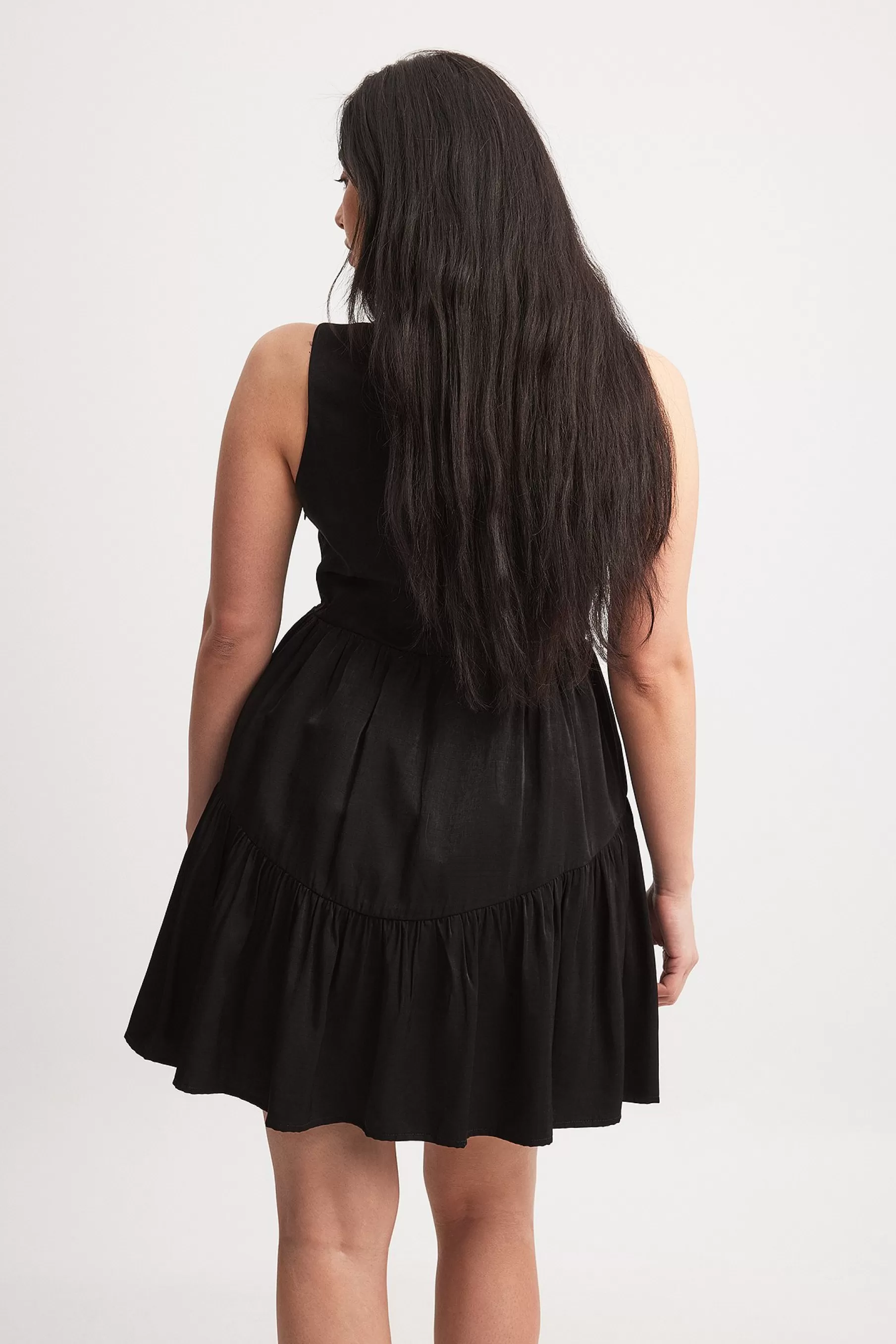 NA-KD Buttoned Mini Dress Black