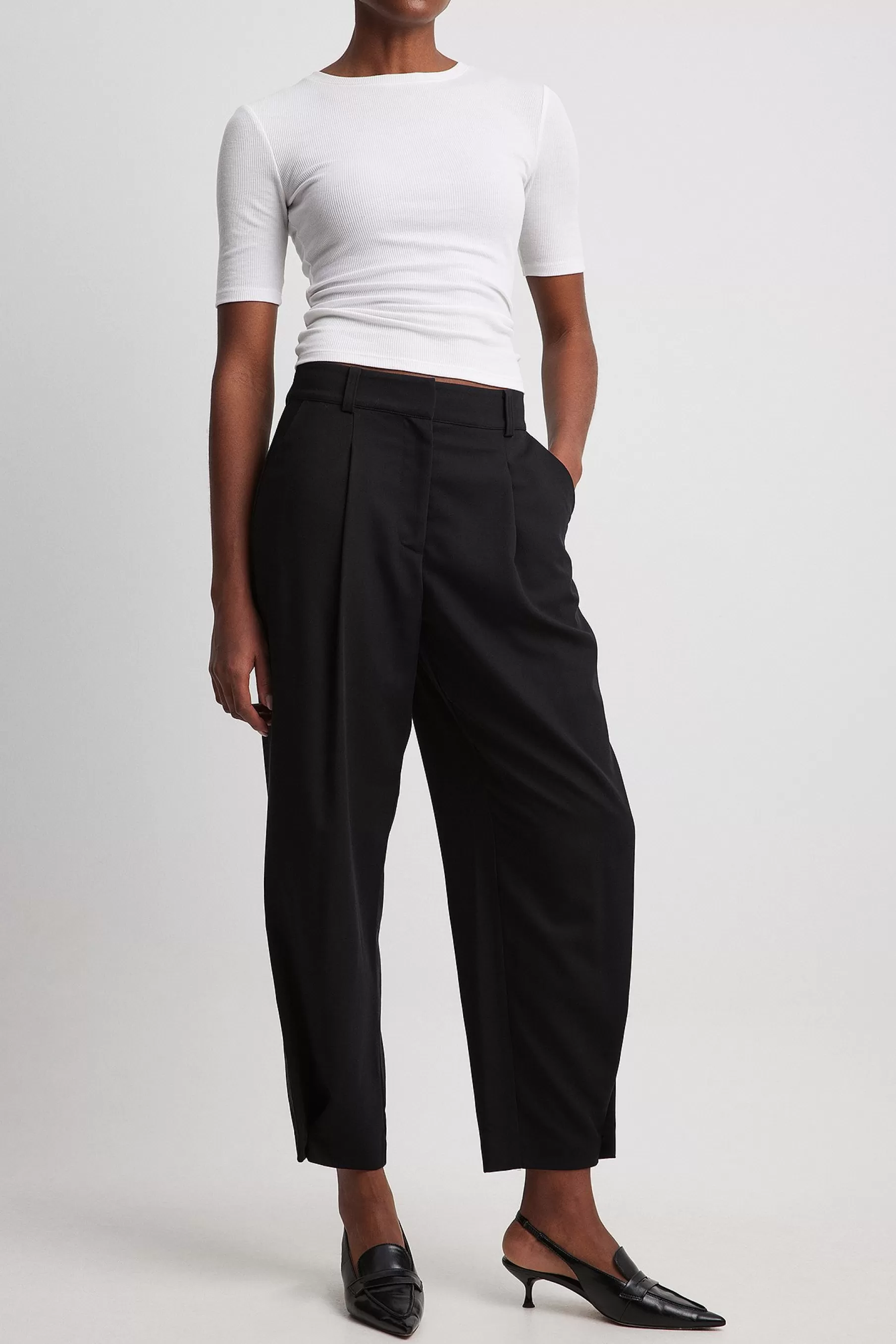 NA-KD Carrot High Waist Pants Black