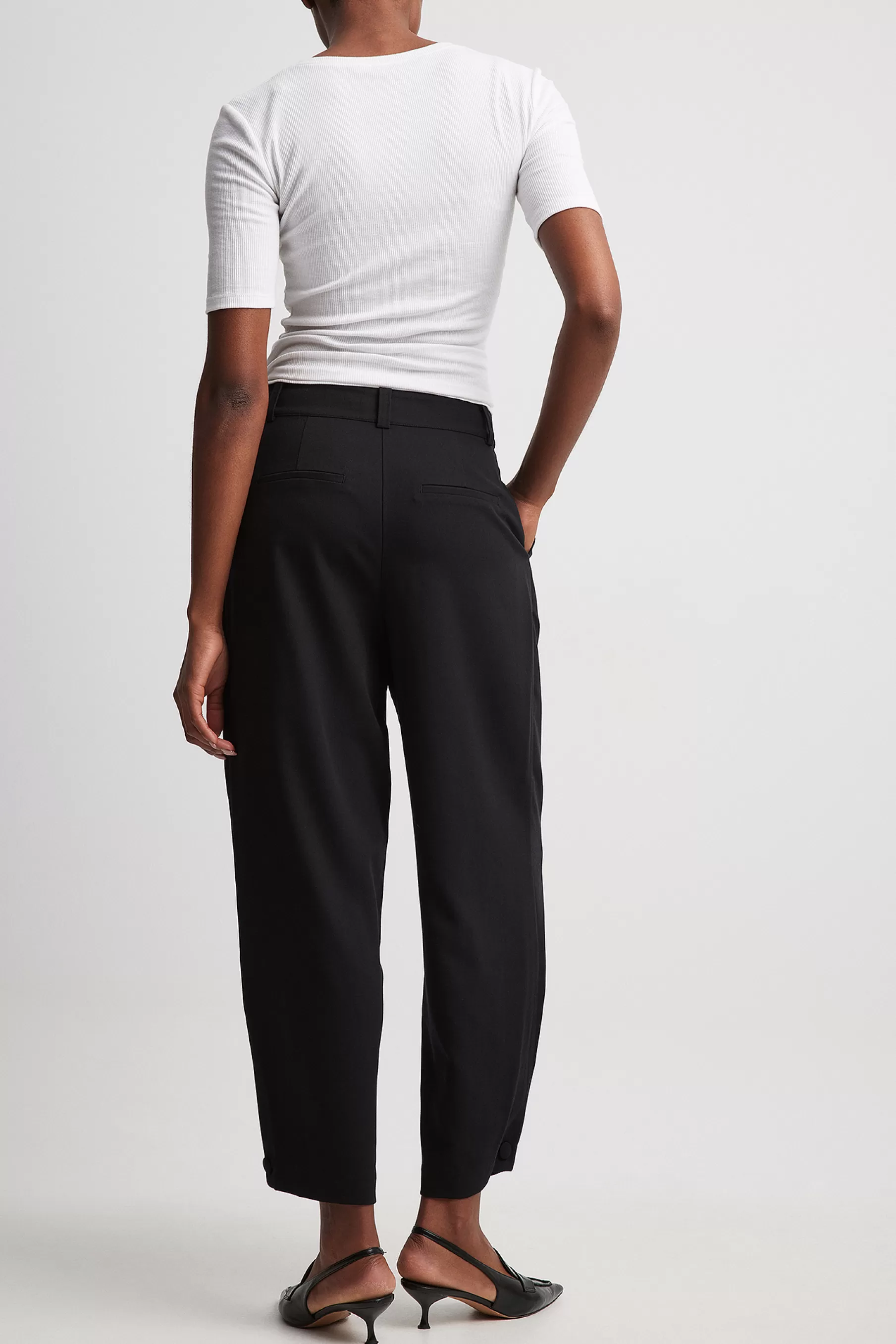 NA-KD Carrot High Waist Pants Black