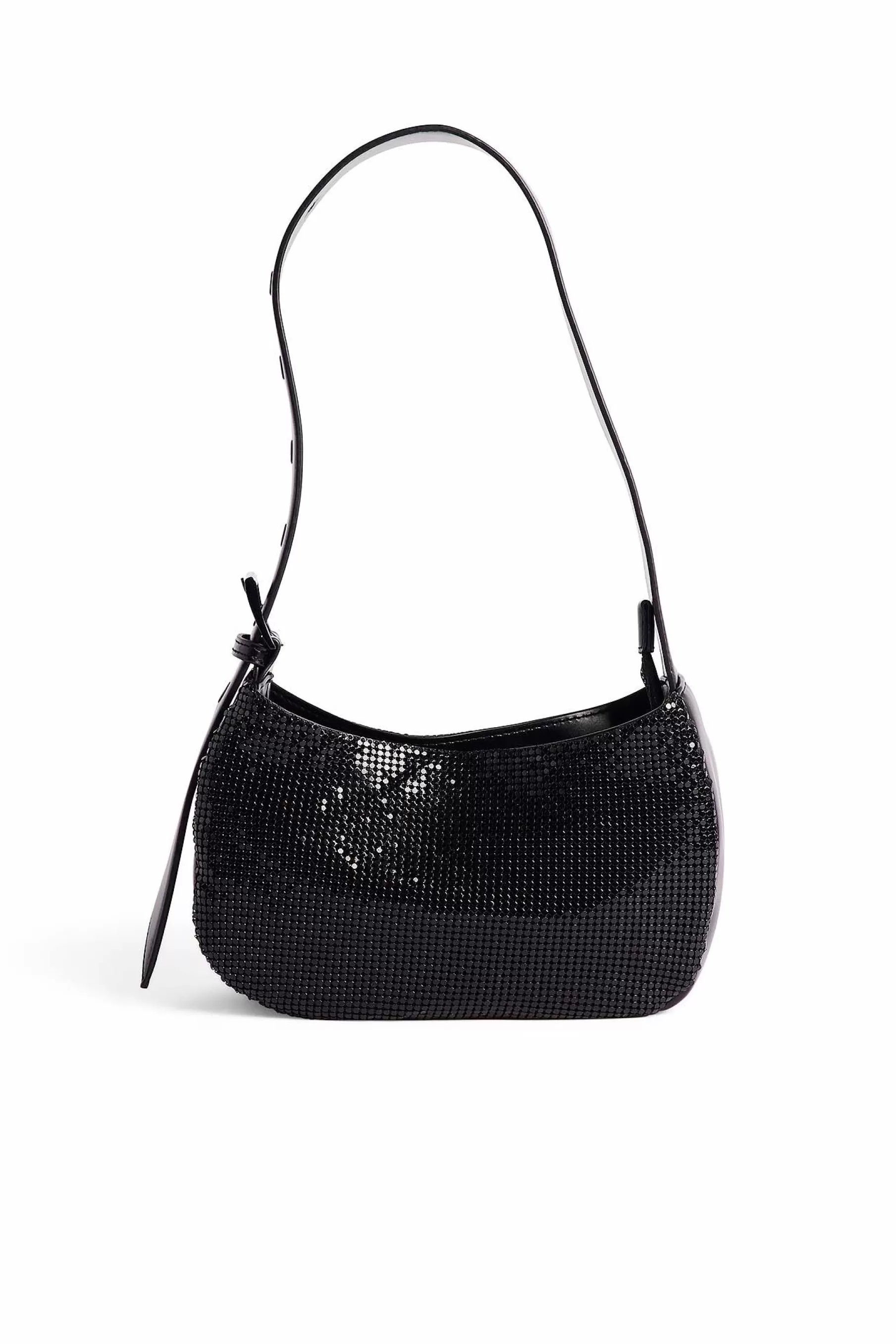 NA-KD Chainmail Buckle Shoulder Bag Black