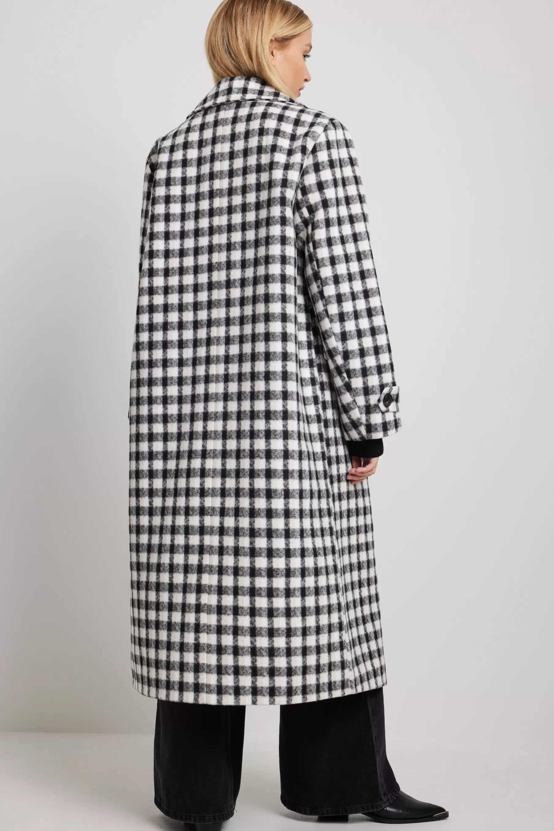 NA-KD Checked Straight Coat Checkered