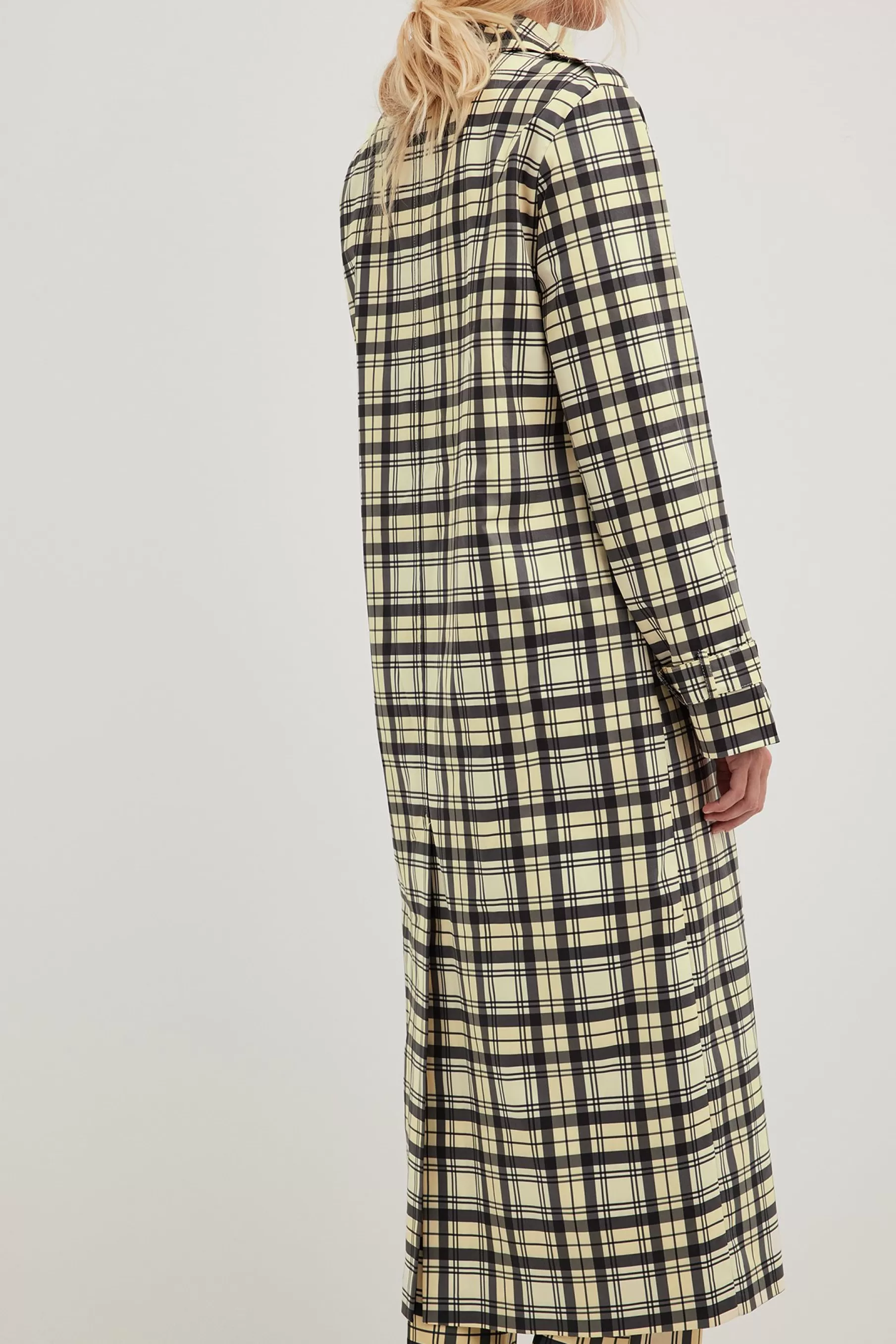 NA-KD Checked Trench Coat Checkered