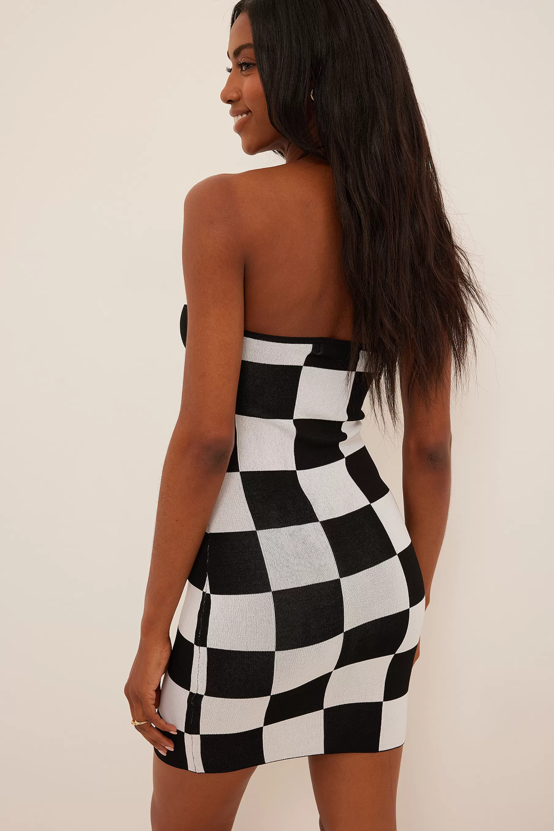 NA-KD Checkered Mini Tube Dress Checkered