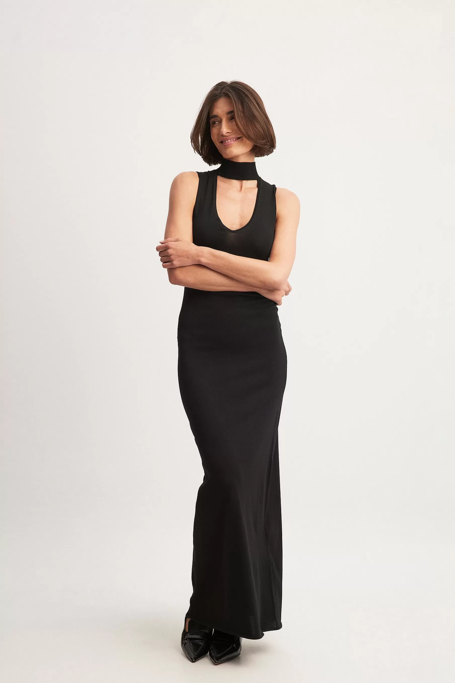 NA-KD Choker Detail Maxi Dress Black