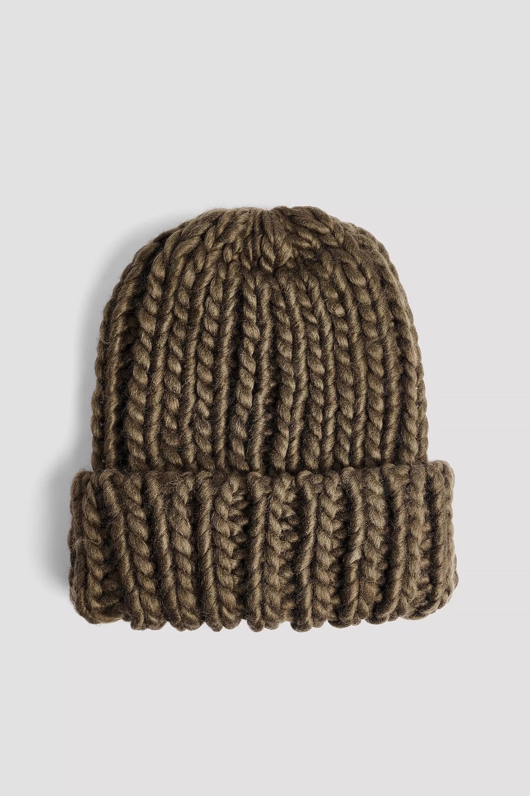 NA-KD Chunky Knitted Beanie Green