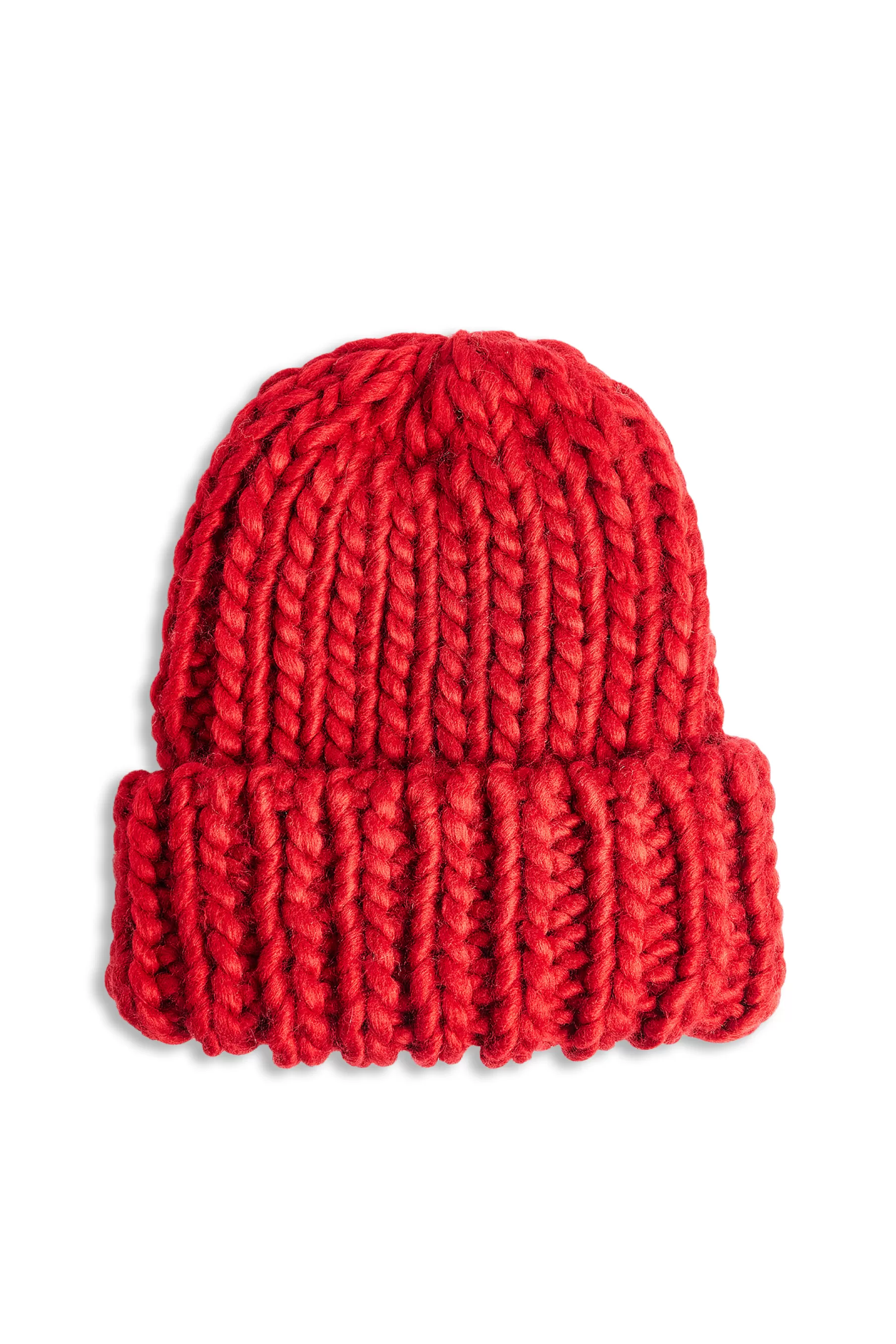 NA-KD Chunky Knitted Beanie Red