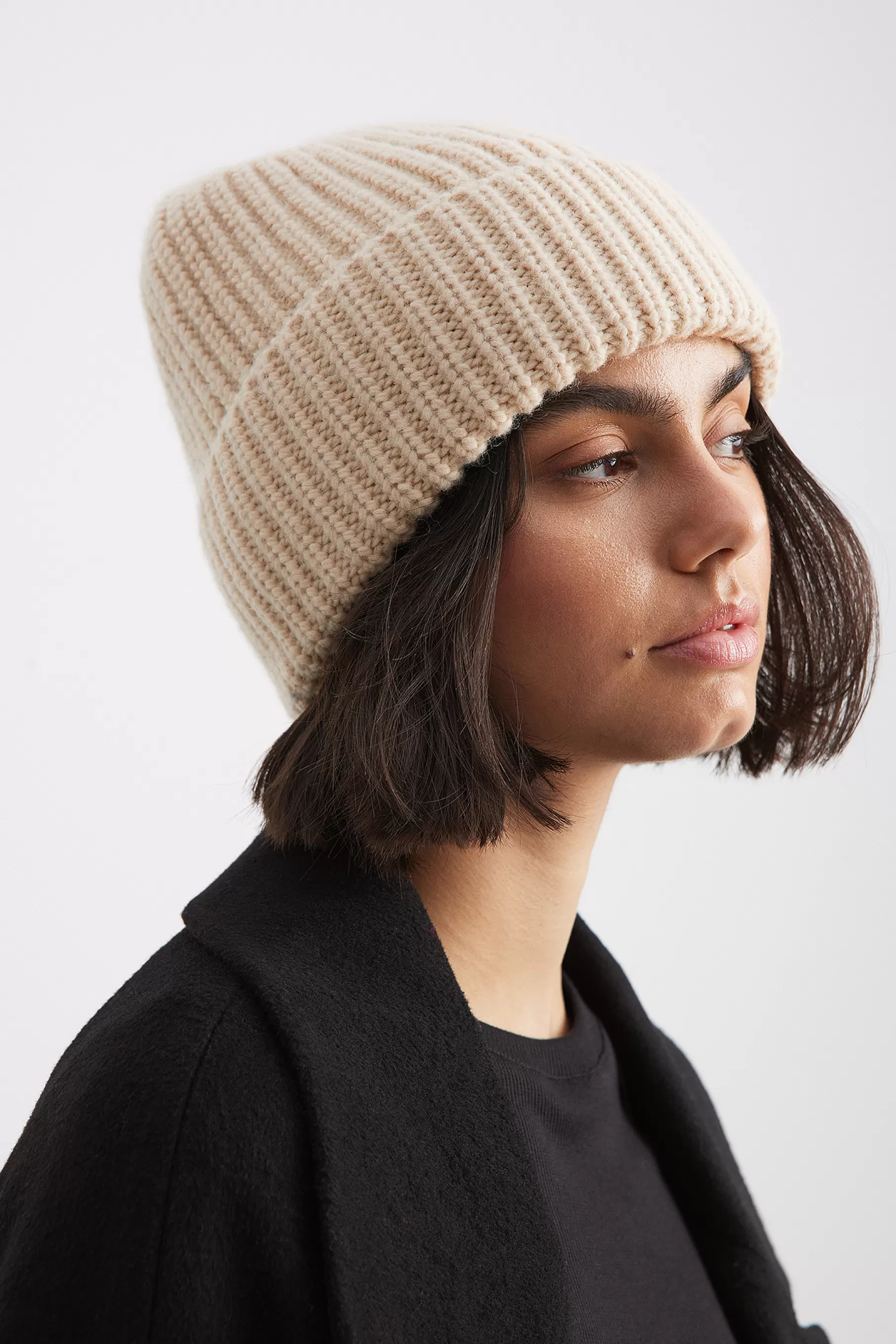 NA-KD Chunky Knitted Soft Beanie Beige