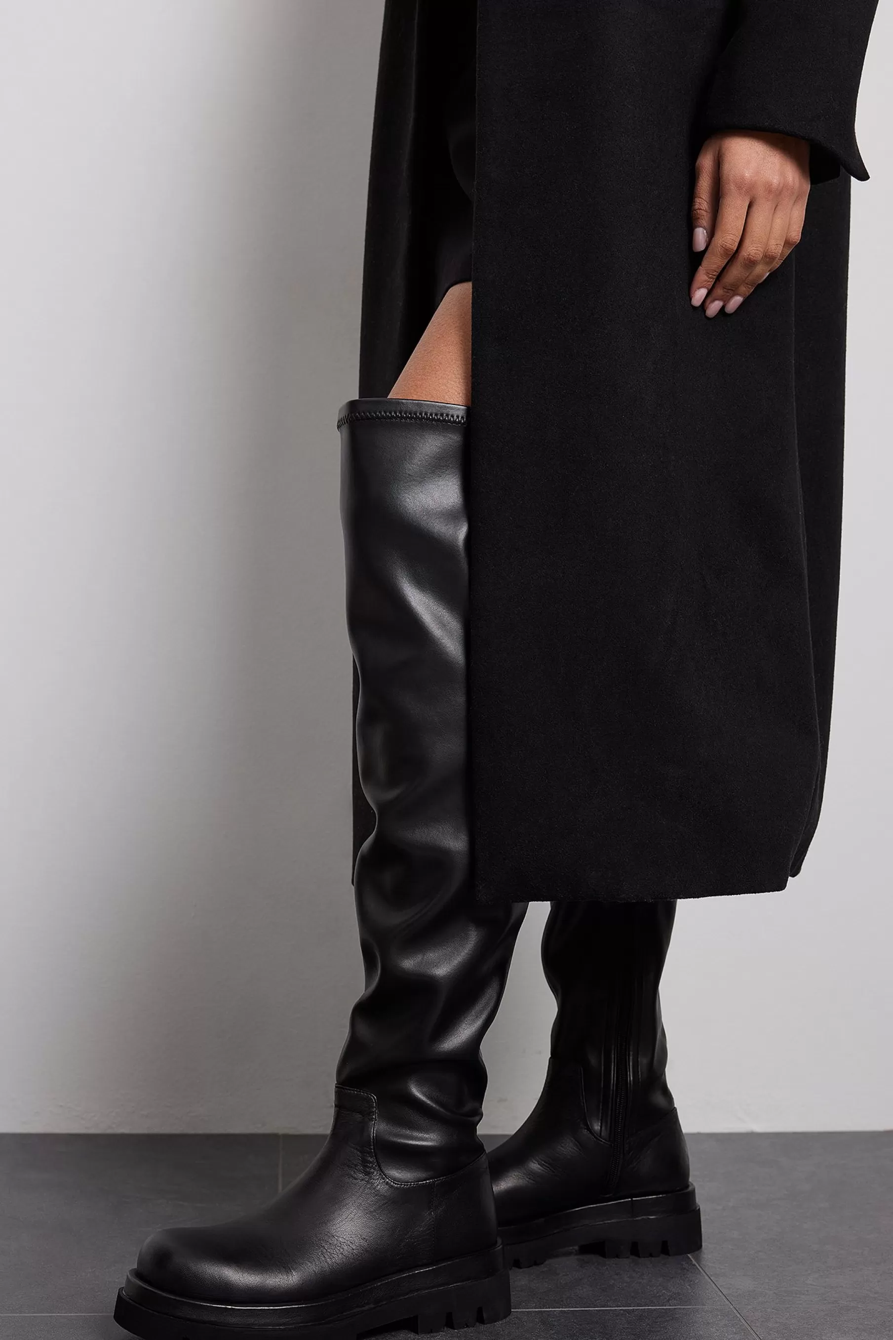 NA-KD Chunky Overknee Boots Black