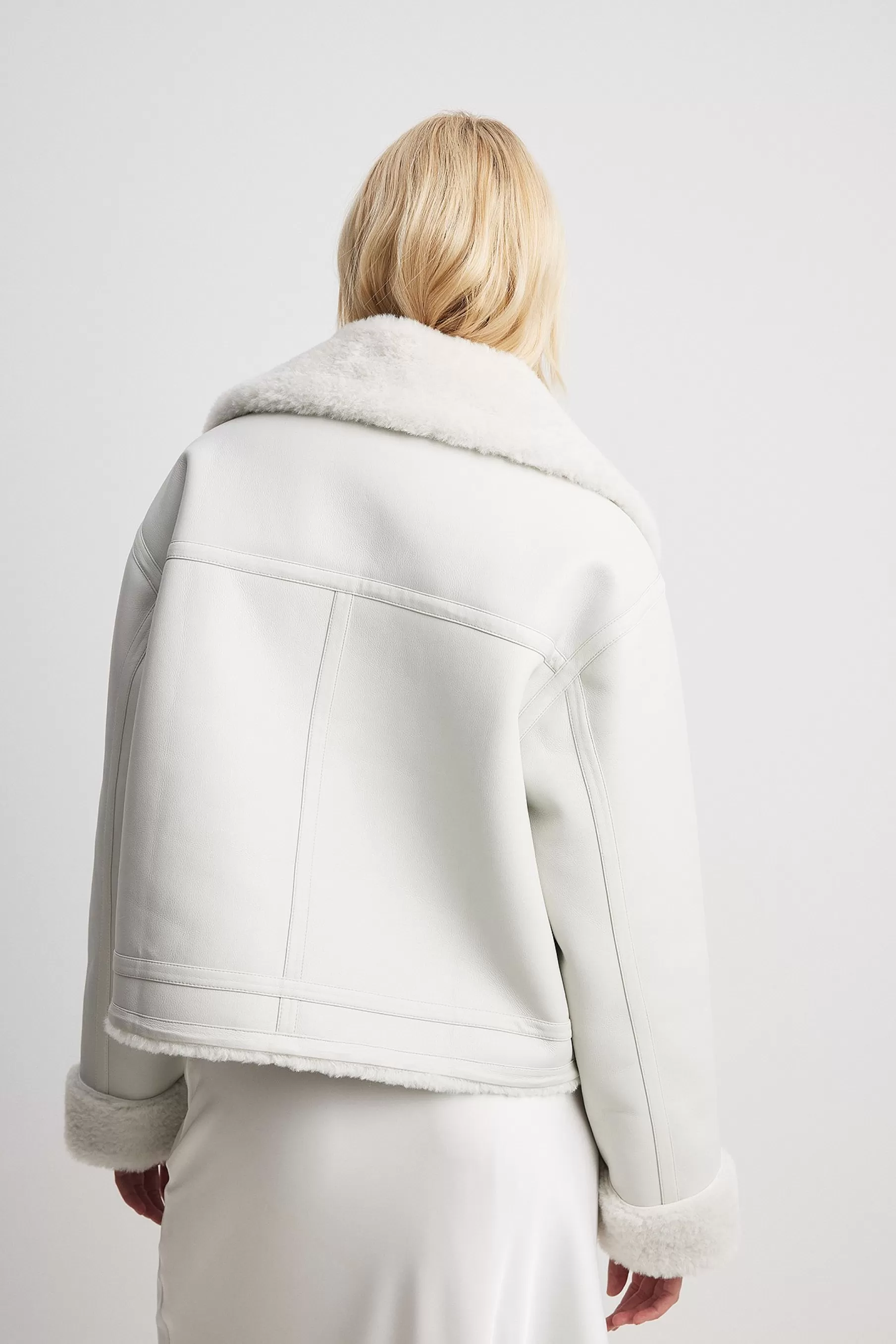 NA-KD Classic Bonded Jacket Offwhite