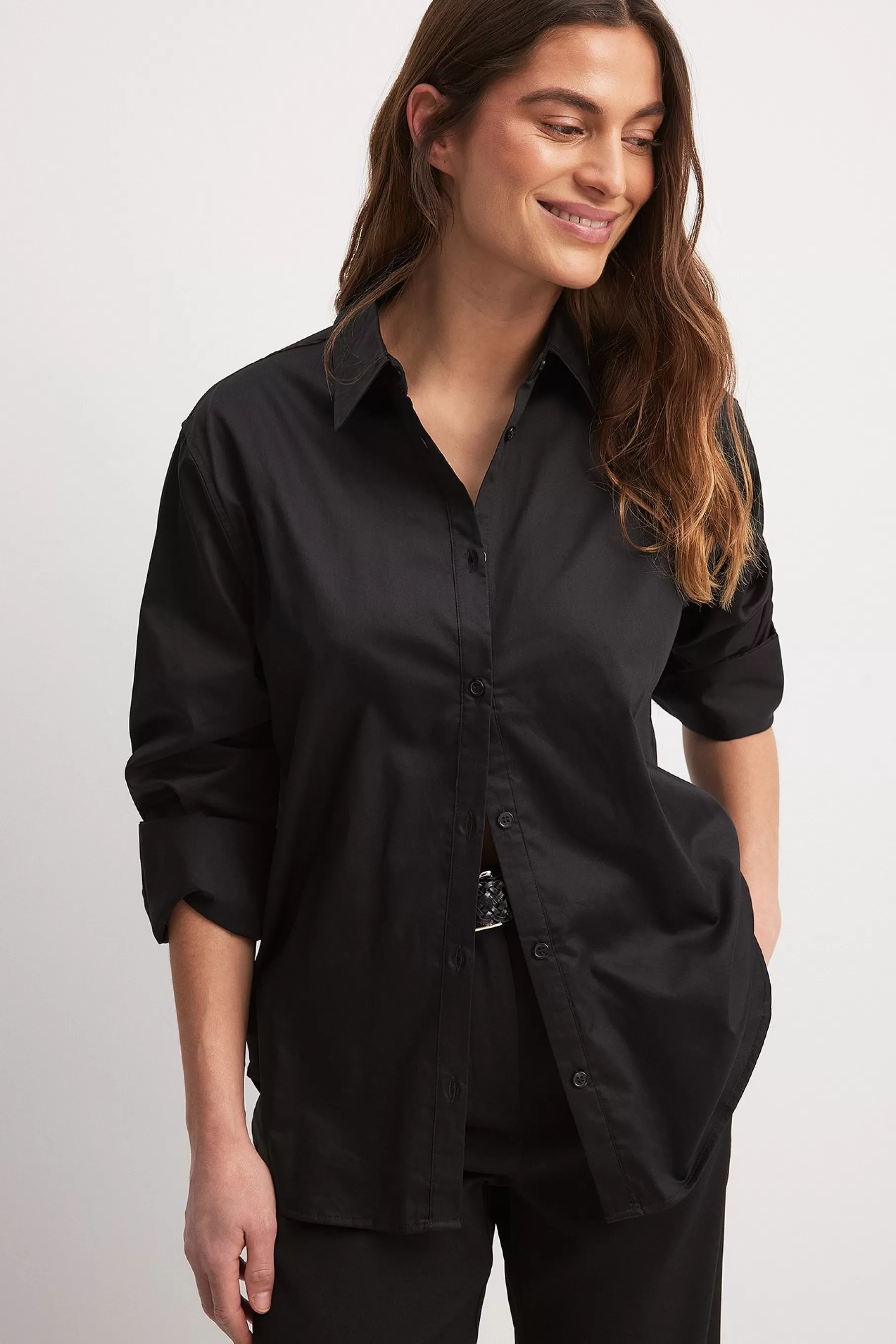 NA-KD Classic Regular Shirt Black