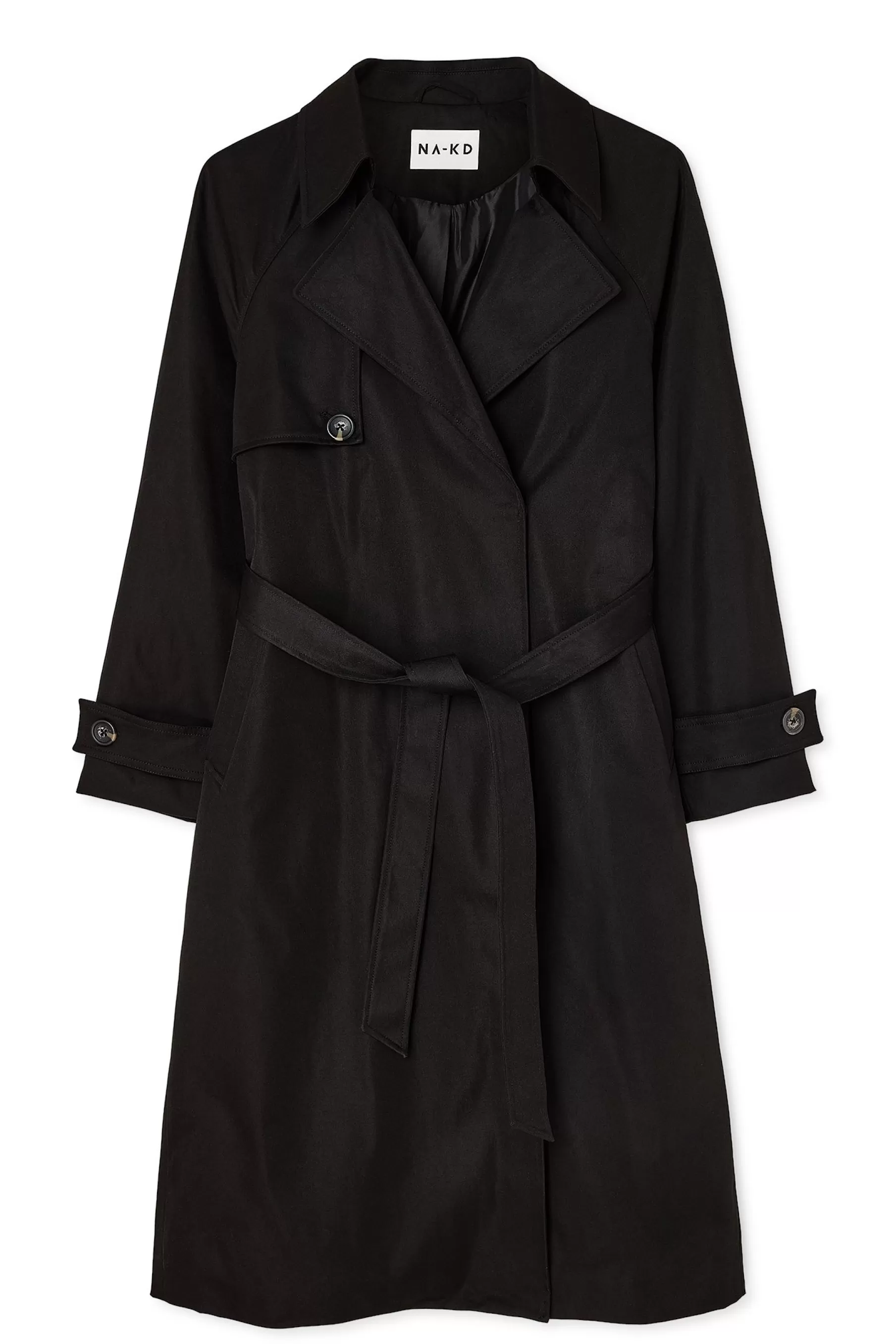 NA-KD Classic Trenchcoat Black