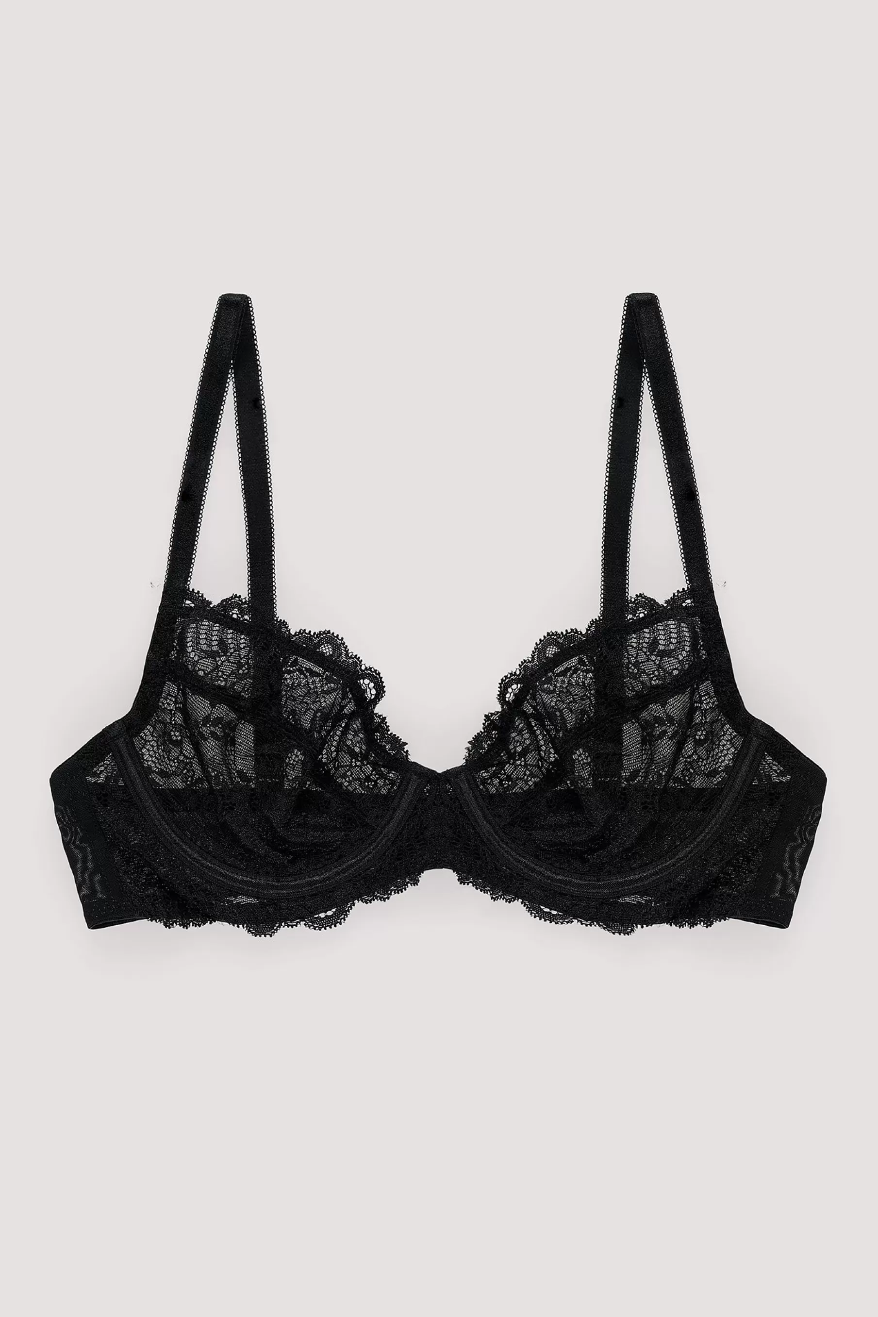 NA-KD Classic Unlined Lace Wire Bra Black