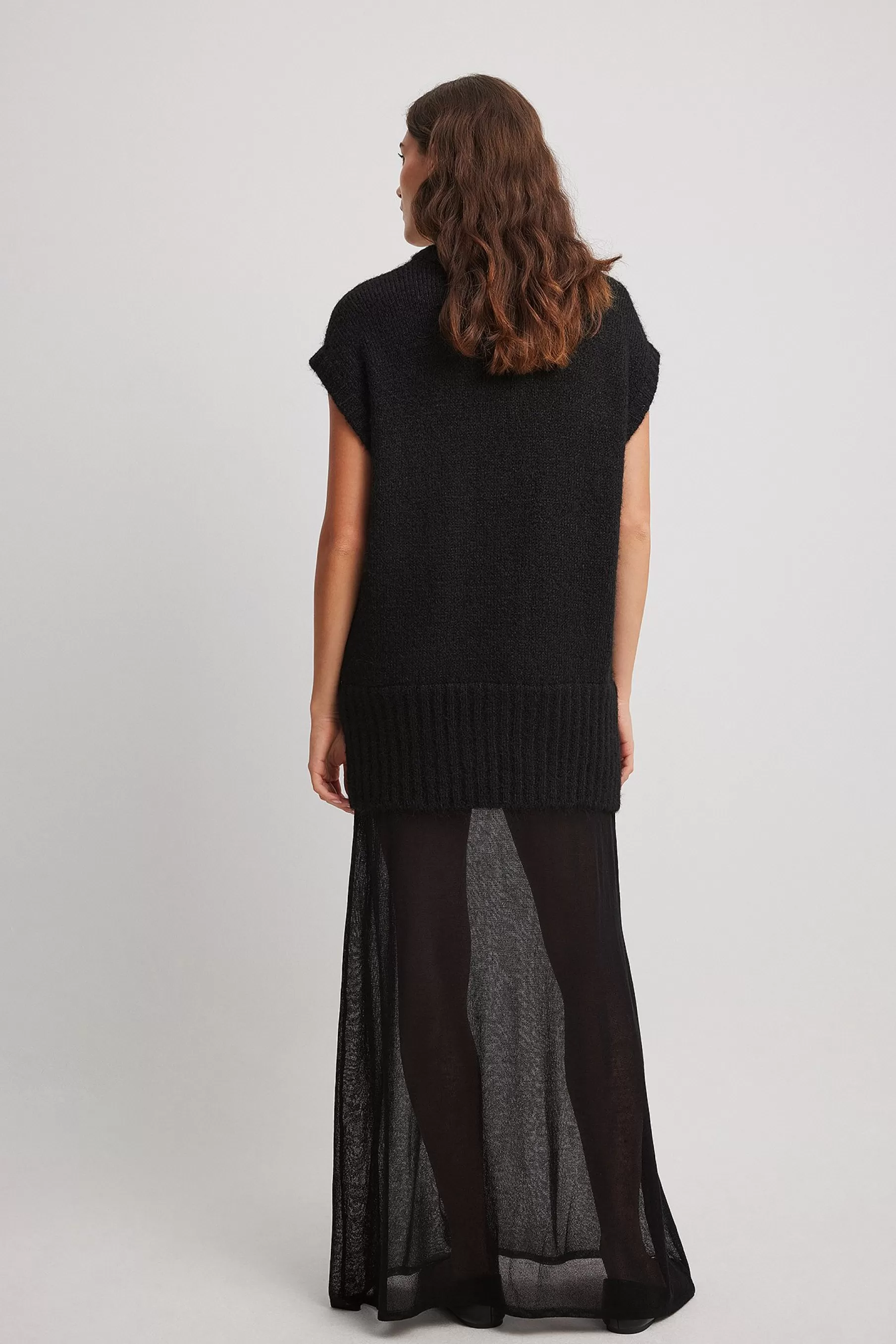 NA-KD Combined Knit Maxi Dress Black