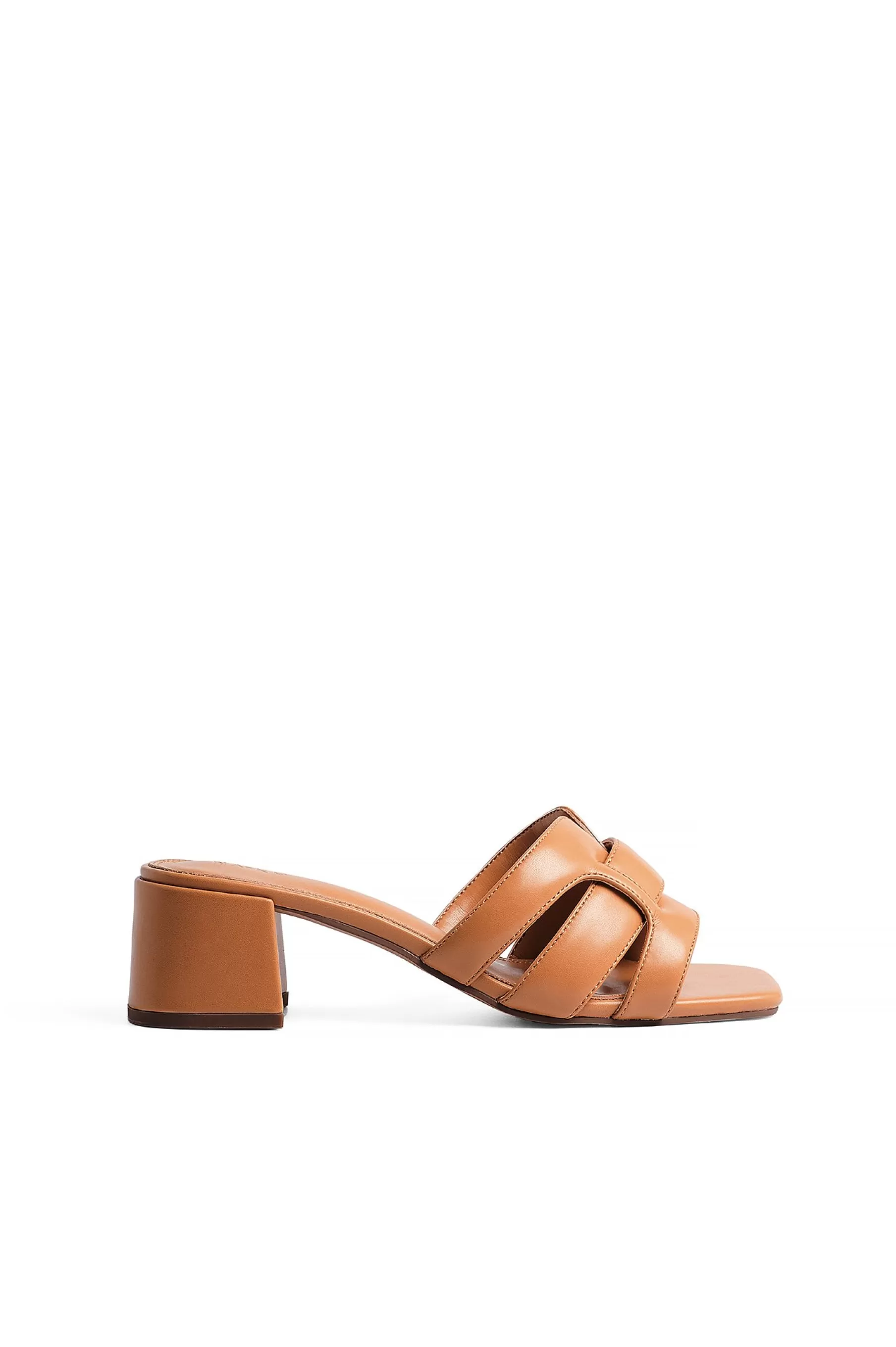 NA-KD Crossed Straps Mules Brown