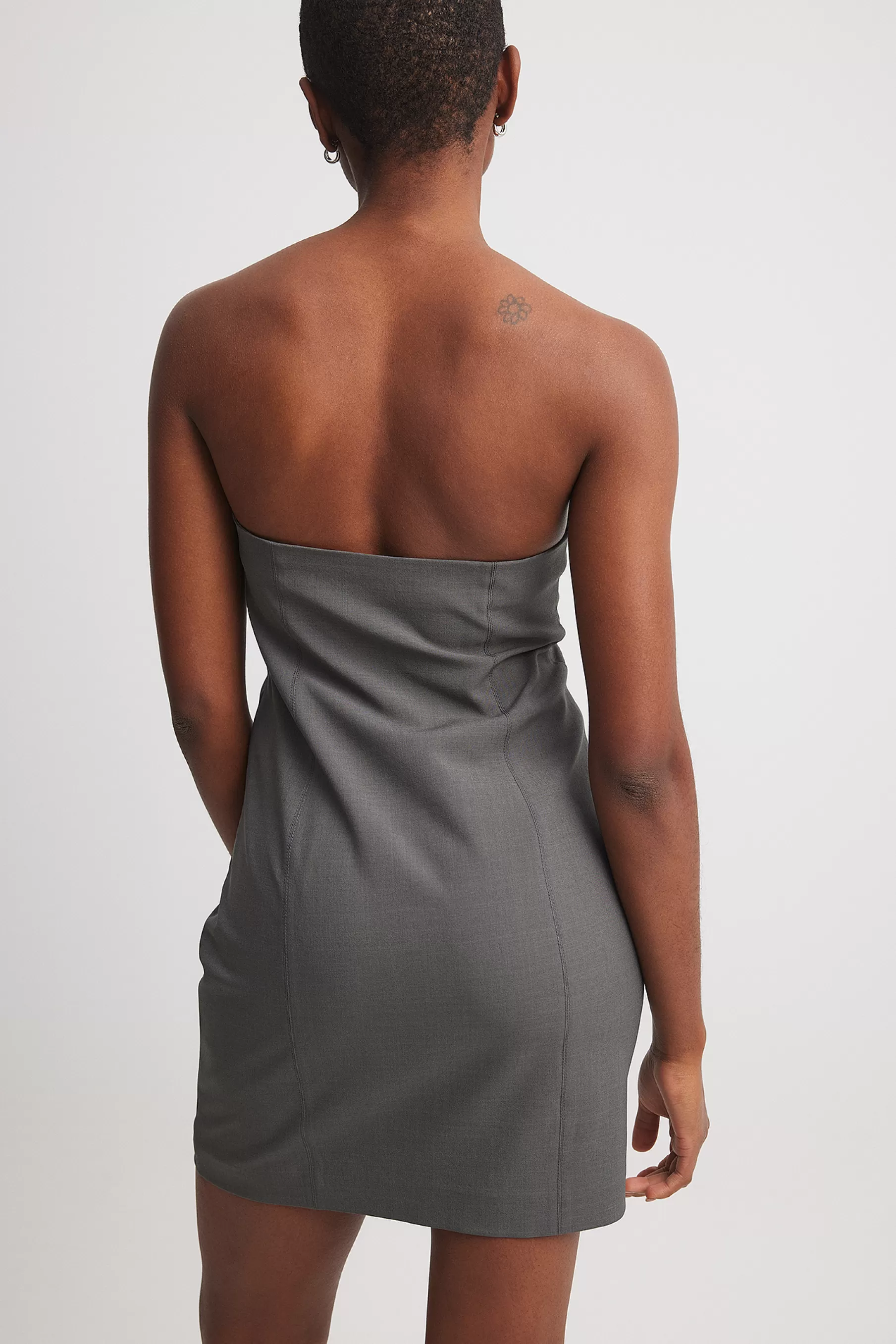 NA-KD Cups Bandeau Mini Dress Grey