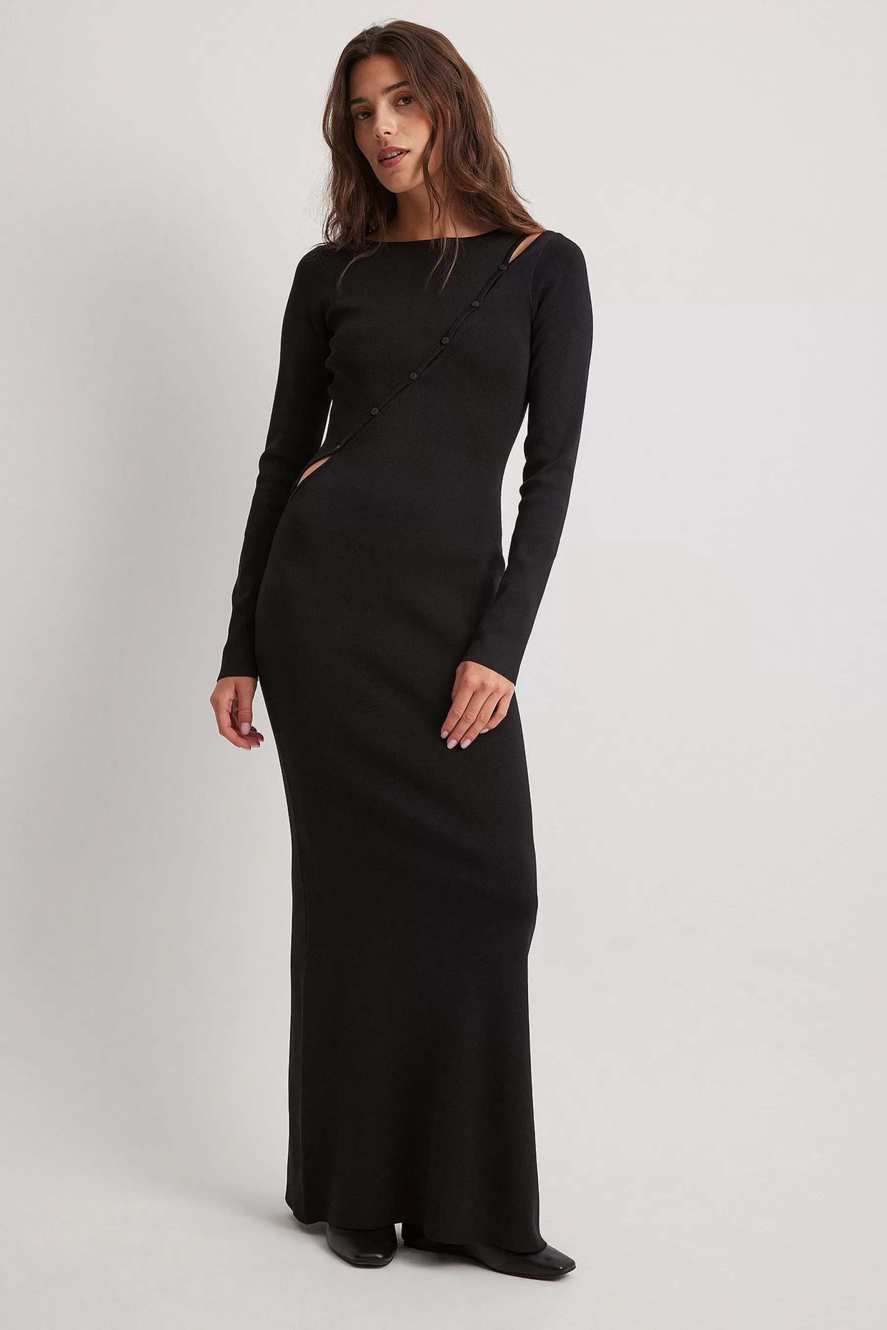 NA-KD Cut Out Maxi Dress Black