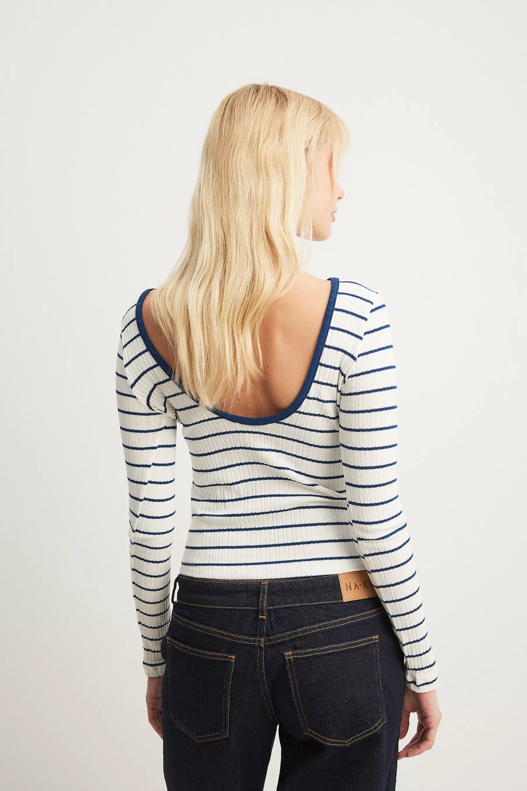 NA-KD Deep Back Stripe Top Stripe