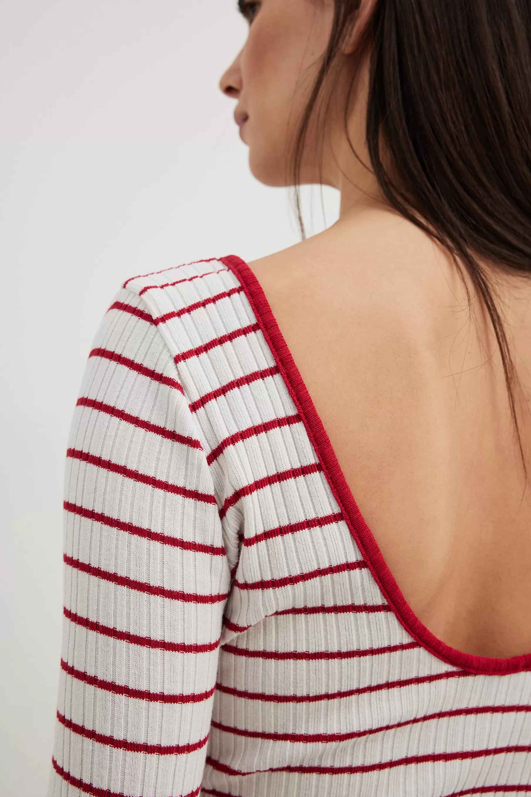 NA-KD Deep Back Stripe Top Stripe