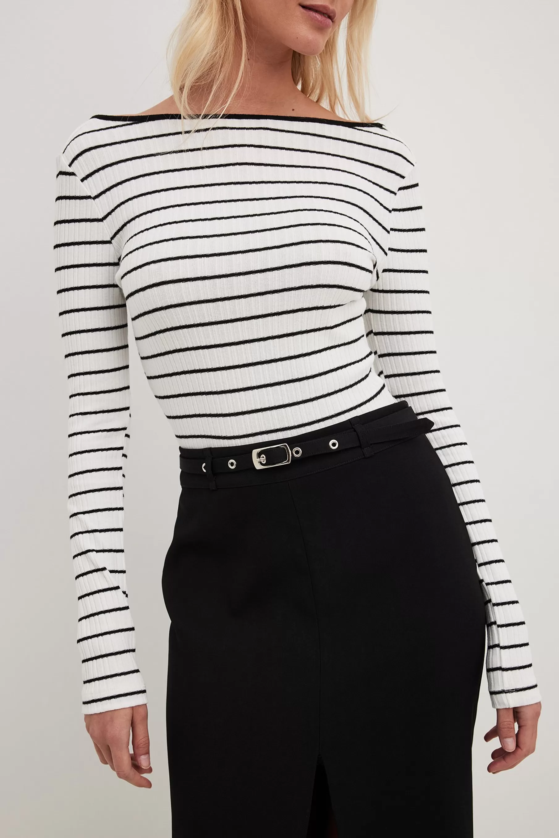 NA-KD Deep Back Stripe Top Stripe