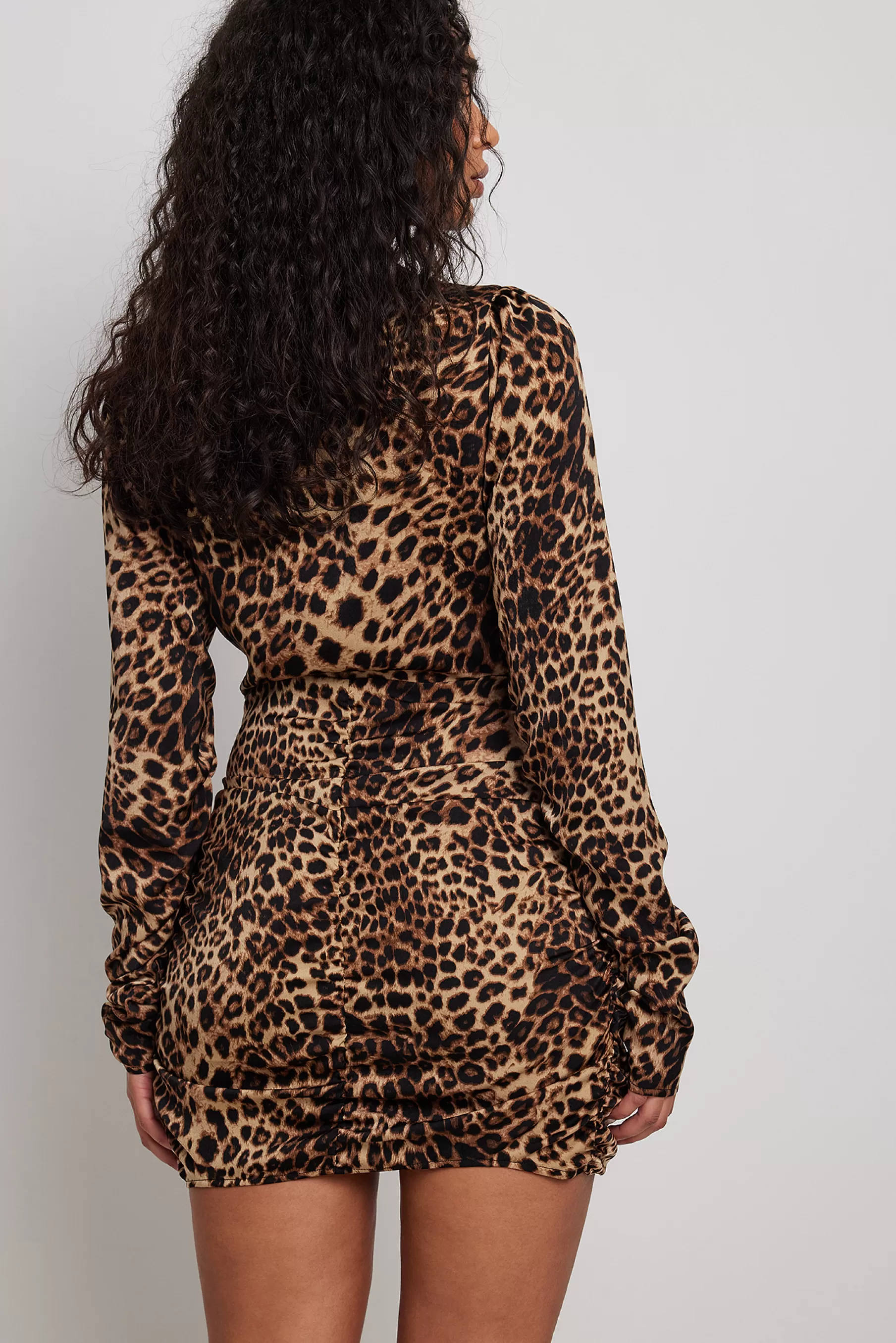 NA-KD Draped Chest Mini Dress Leopard