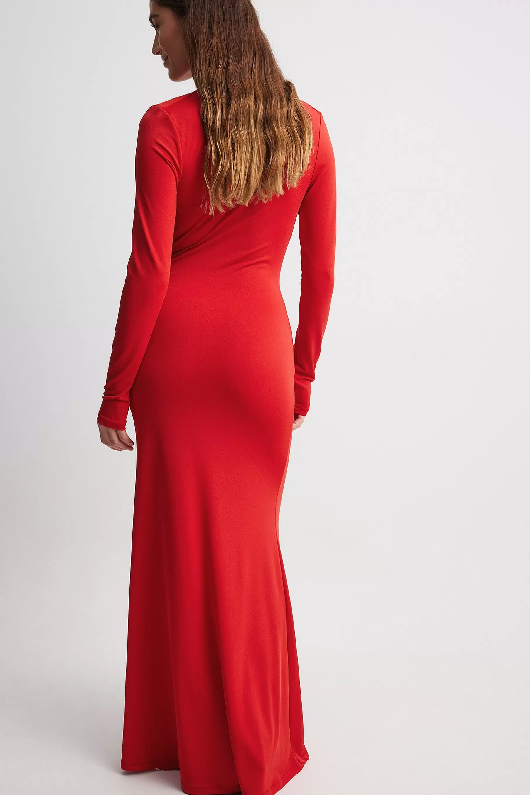 NA-KD Draped Maxi Dress Red