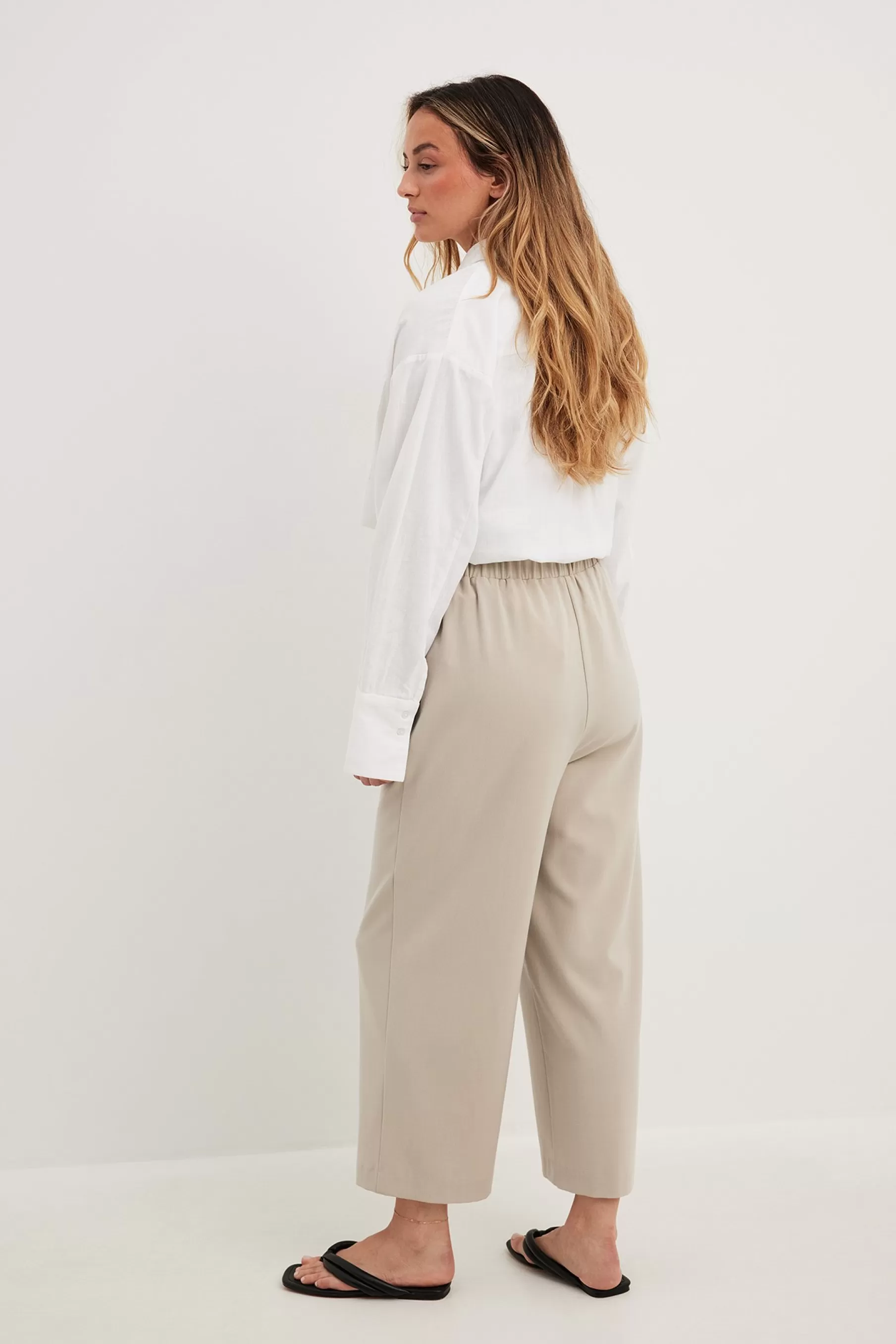 NA-KD Elastic Waistband Culottes Beige